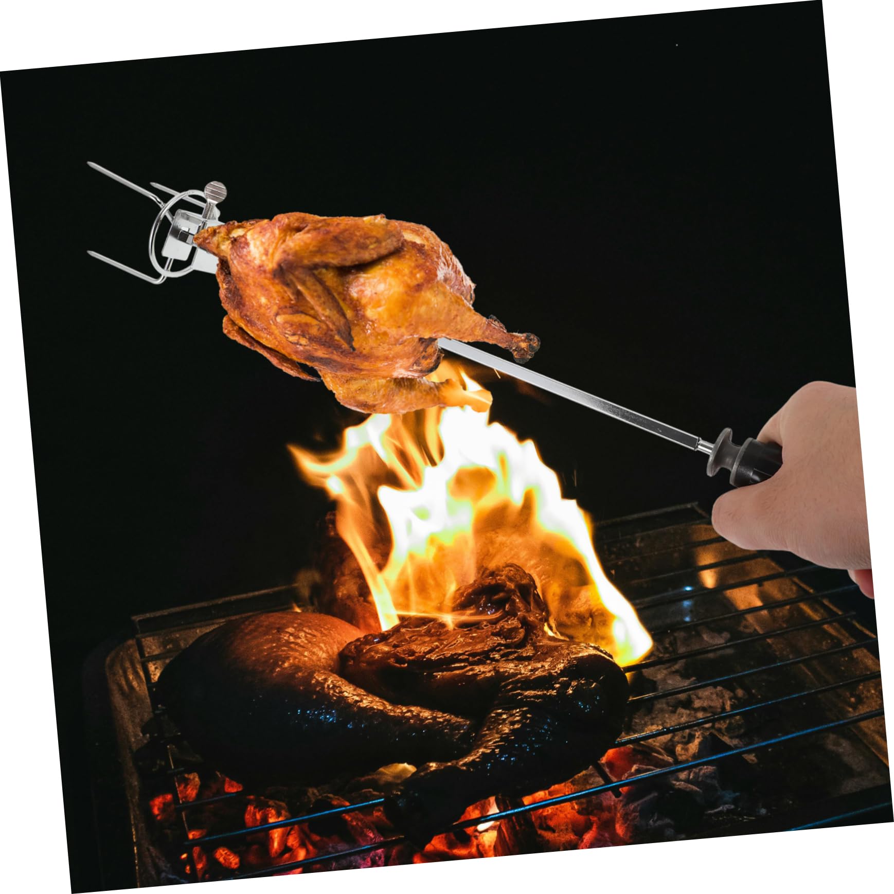 TOYANDONA 3 Set Forchetta Da Barbecue Spiedini Alla Griglia Forchetta Per Pollo Arrosto Di Grandi Dimensioni Forchetta Per Grigliare La Carne Griglia Per Barbecue Silver Acciaio Inossidabile