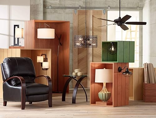 Miniatura 9 de 360 Lighting Moderna lámpara de mesa decorativa de 20.5 pulgadas de alto, color marrón expreso de alta intensidad, base de metal rectangular