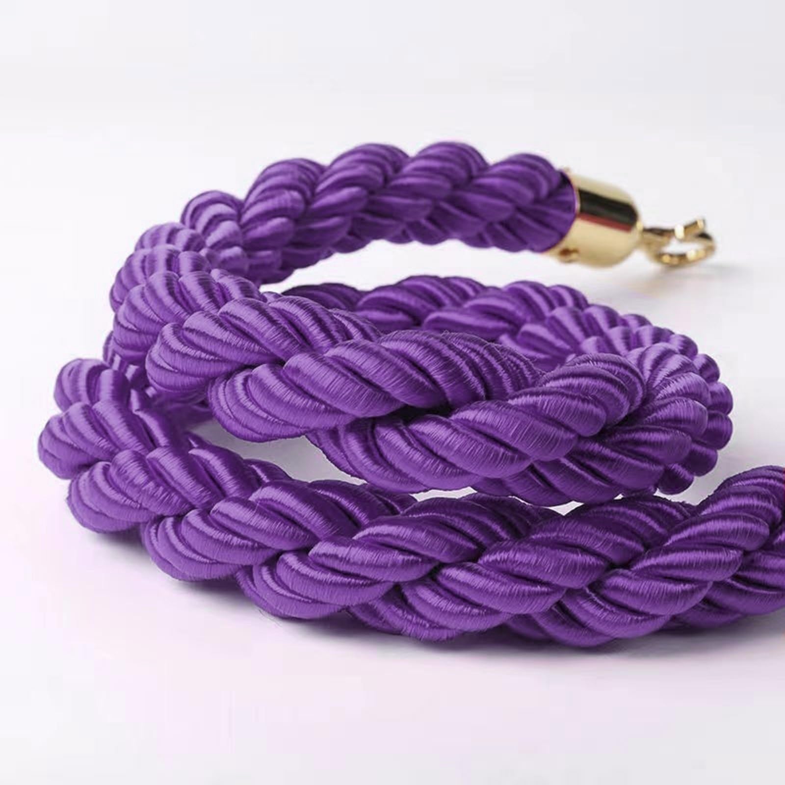 GXXINGIN Purple Twisted Queue Divider Crowd Control Barrier Rope, Stanchion Rope with Hooks, Crowd Control Stanchion Rope 3/5/8/10Ft, Twisted Crowd Control Rope, Braided Hemp Rope Barrier, 3.2cm (Col