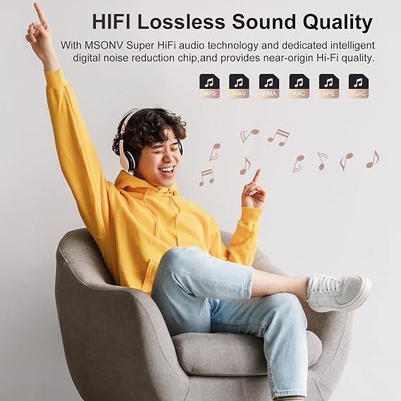 128GB MP3 Player with Bluetooth - MECHEN D53 Portable MP3 Touch Screen Music Player with HiFi Speaker, 2.4
