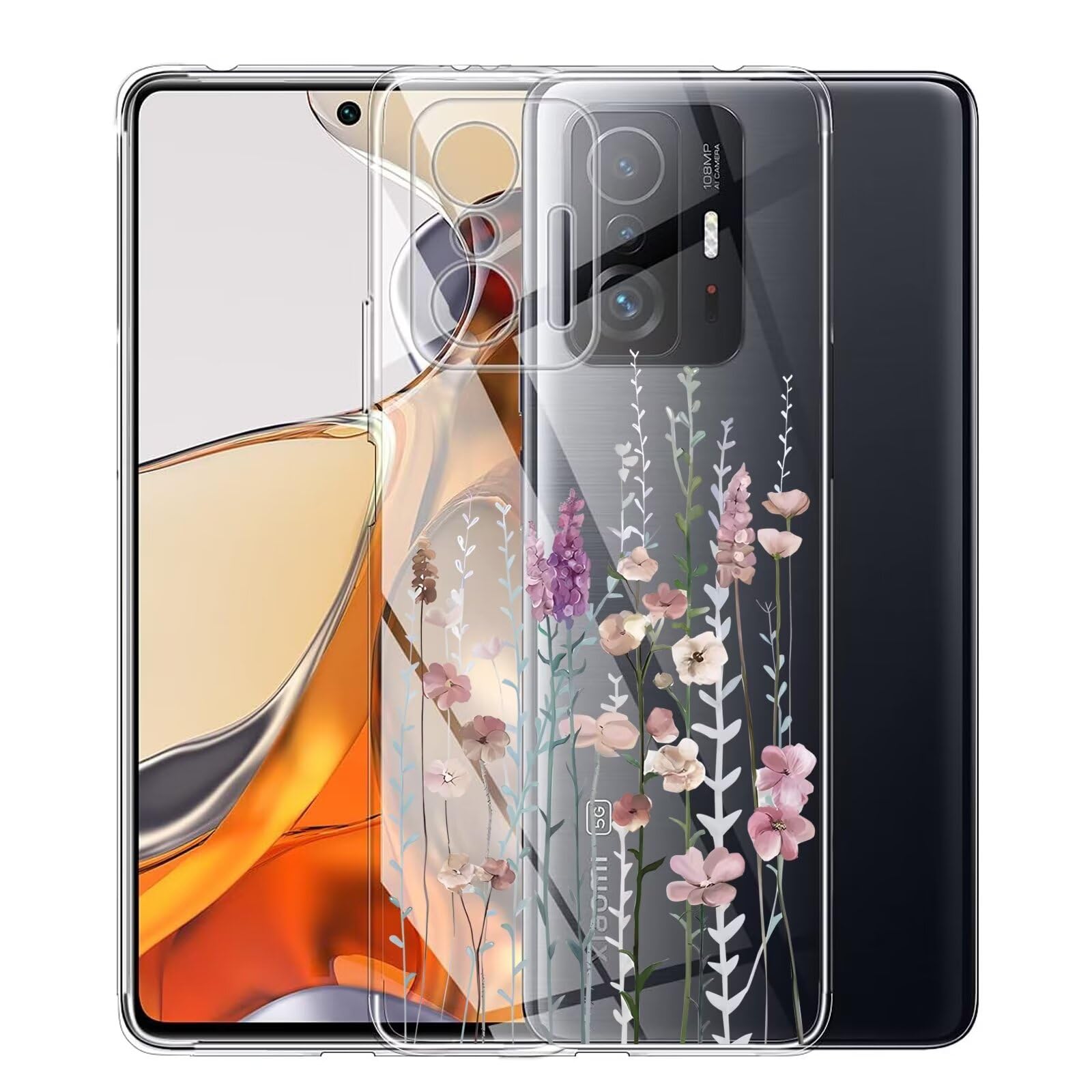Transparente Handyhülle Für Xiaomi 11T/11T Pro – Mit Blumen-Muster, Ultradünn & Stoßfest (TPU)