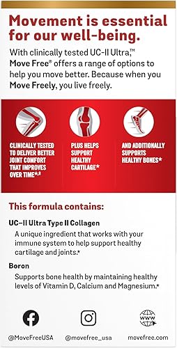 Miniatura 7 de Suplemento Move Free ultra triple acción suplemento para las articulaciones con colágeno tipo II, ácido hialurónico y boro para articulaciones