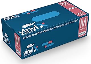 Disposable Gloves Latex-Free Clear Vinyl Gloves [100-Count] Powder-Free All-Purpose Gloves, Dispenser Box Gloves 100 Piece...