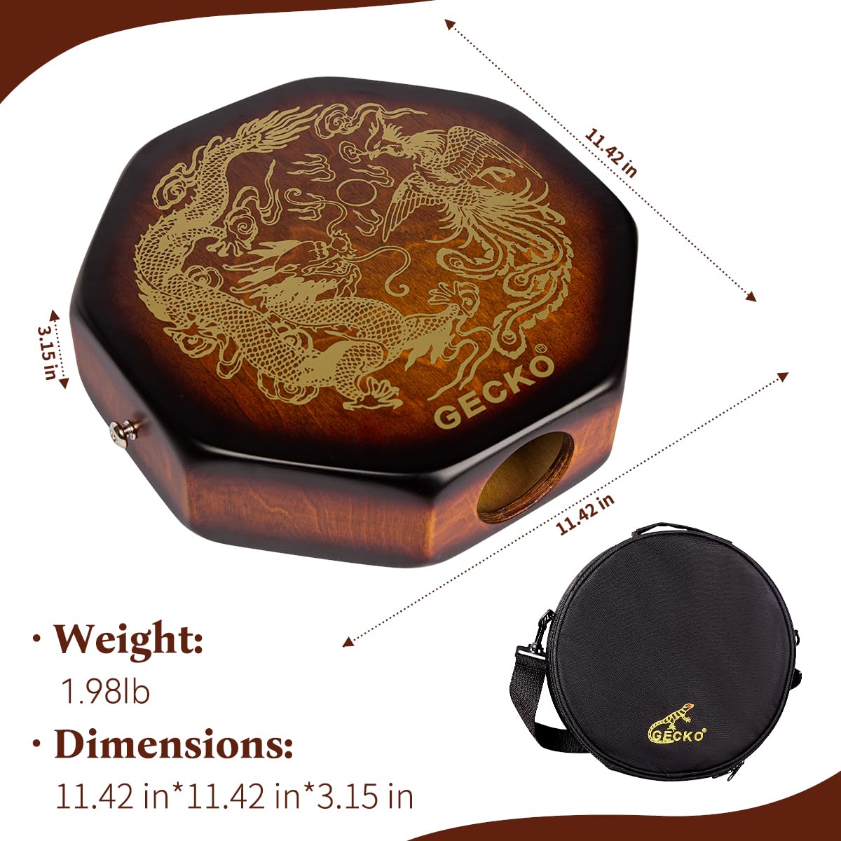 b*a様 GECHO カホンドラム　2ウェイ Amazon.com: GECKO Octagonal Cajon Drum, Portable Hand Percussion