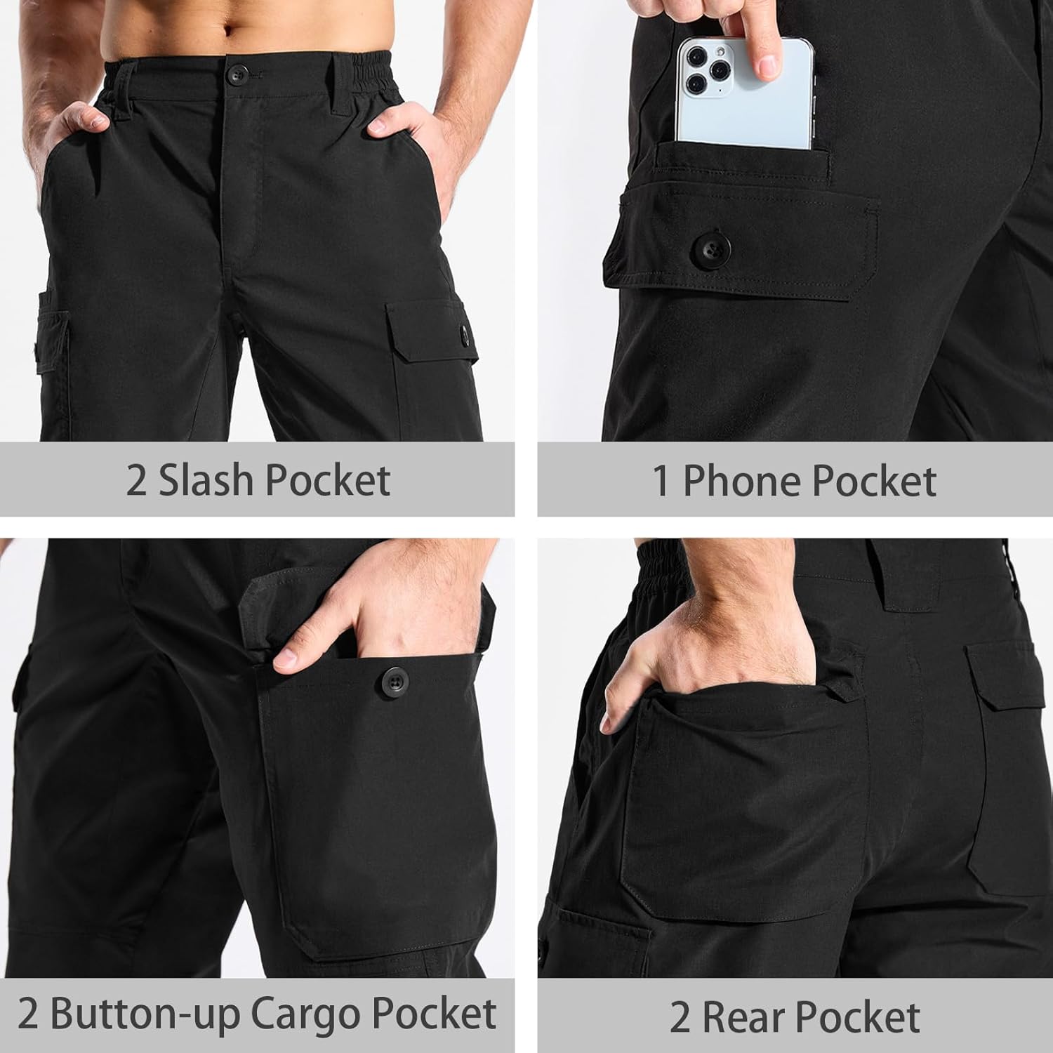 LOOGU Camo Hunting Pants for Men Water-Resistant Quiet & Matte Turkey Hunting Camo Pants for Men with 6 Pockets - Image 6