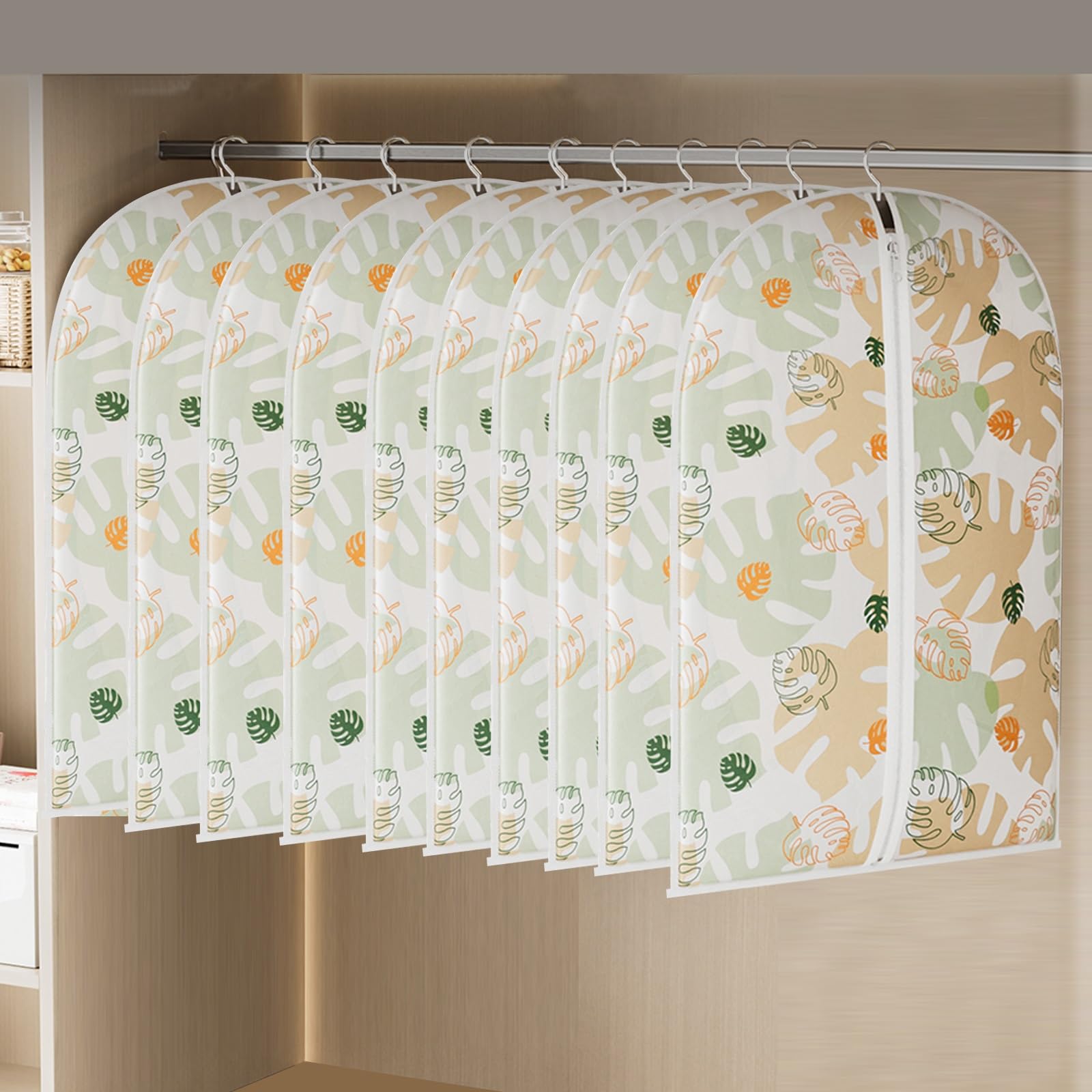 10 Piezas Fundas de Ropa, Bolsa de Traje Transparente, Fundas Transparentes for Ropa con Cremallera, Cubiertas de Ropa a Prueba de Polvo for Camisas, Vestidos, Abrigos(60x80cm/24x31in)