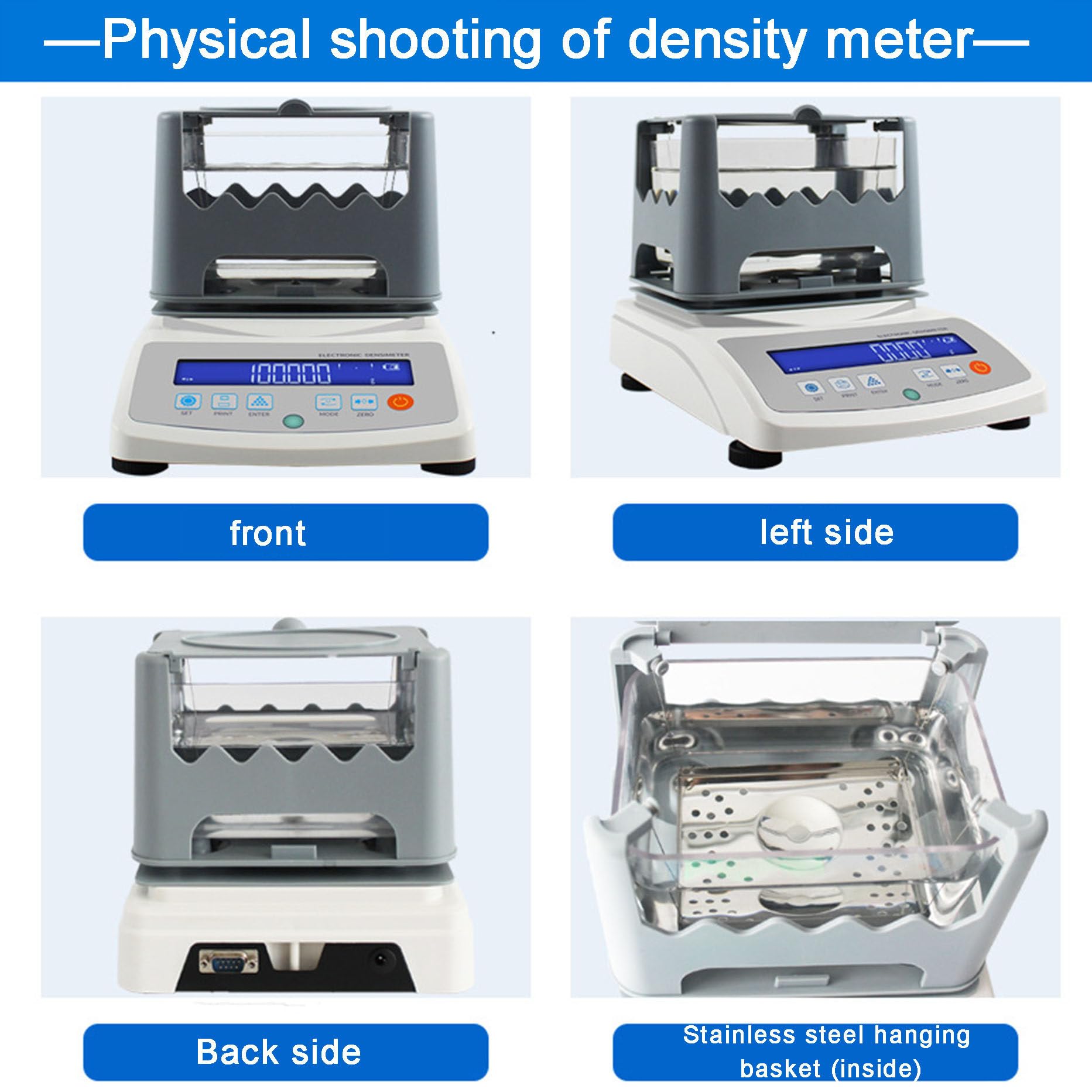 Densimetro per Solidi Elettronico, Alta Precisione 0,001 G/Cm3 Densimetro Digitale per Solidi Gravimetro Tester di Densità per Granuli di Gomma Plastica,MDJ-600A