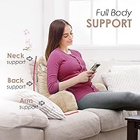 Vista 113 de Nestl Reading Pillow with Portable Laptop Lap Desk - Shredded Memory Foam Back Support Pillow for Sitting Up in Bed and Couch Rest Pillows with Navy