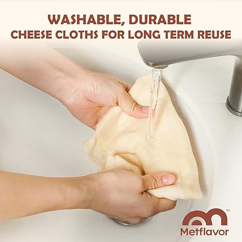 Miniatura 5 de 12 paños de queso reutilizables para colar de 20 x 20 pulgadas, paños de queso de grado 100 con bordes con dobladillo, 100% algodón sin blanquear,