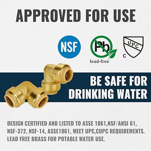 Miniatura 49 de SUNGATOR Camiseta de 1/2 pulgada, accesorios Pex de empuje de 1/2 pulgada, accesorios en T de 1/2 pulgada, conector en T de plomería sin plomo