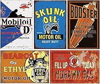 Vista 20 de 35 letreros de lata vintage reproducidos, anuncios retro de gasóleo, letreros de metal antiguo para garaje, hombre, cueva, bar, cocina, decoración