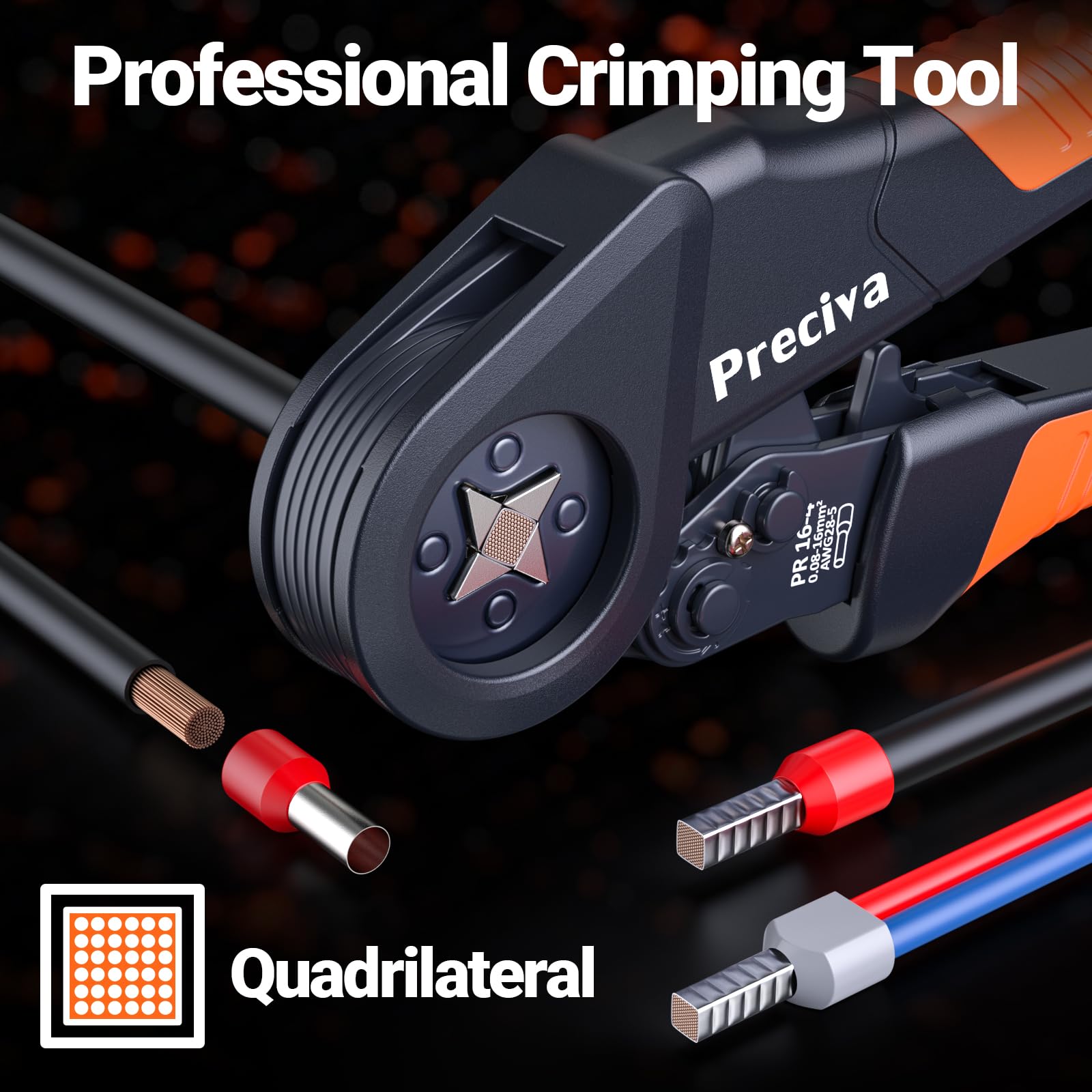 Preciva Kit Crimpadora con Pelacables, con 1265 Terminales Eléctricos