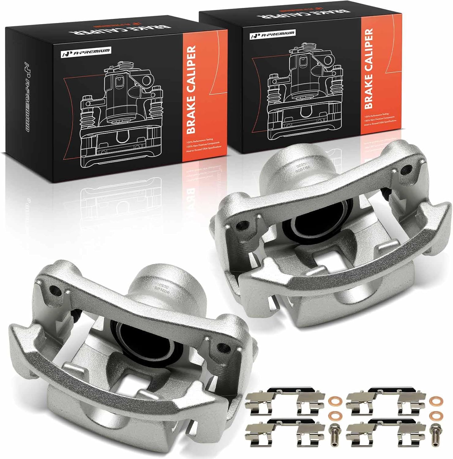 A-Premium Disc Brake Caliper Assembly with Bracket Compatible with Nissan Sentra 2020-2023, Kicks 2021-2023 - Front Driver and Passenger Side