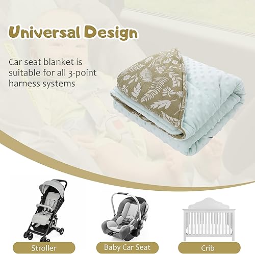 Miniatura 5 de Manta de invierno para asiento de automóvil para bebés, manta cálida de punto minky para bebés recién nacidos, ajuste universal para asiento