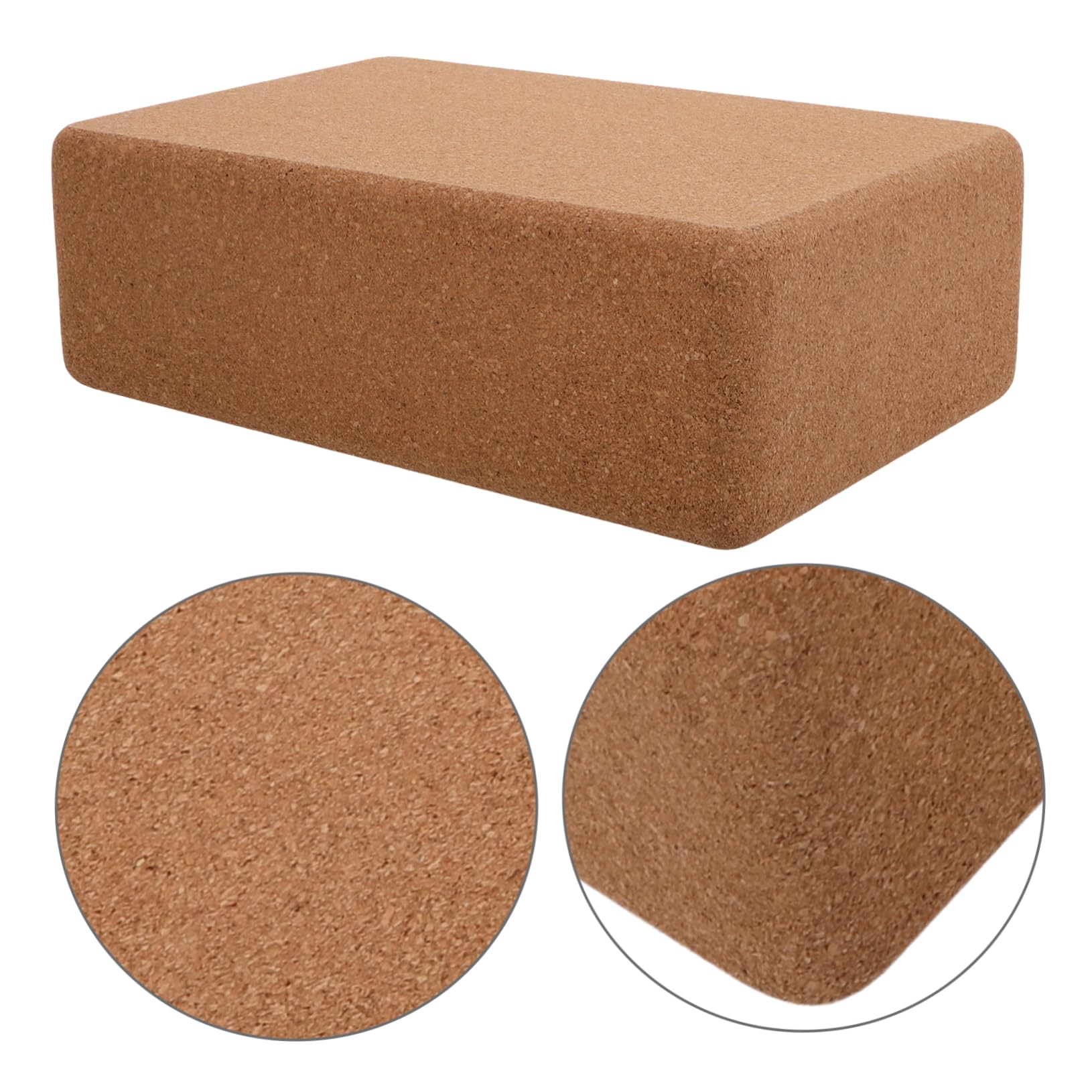 Bloque de Yoga de Corcho Alta Densidad, 1 Pieza, Caqui | Antideslizante, Ligero y Portátil, para Fitness y Niños, Mejora Equilibrio y Flexibilidad