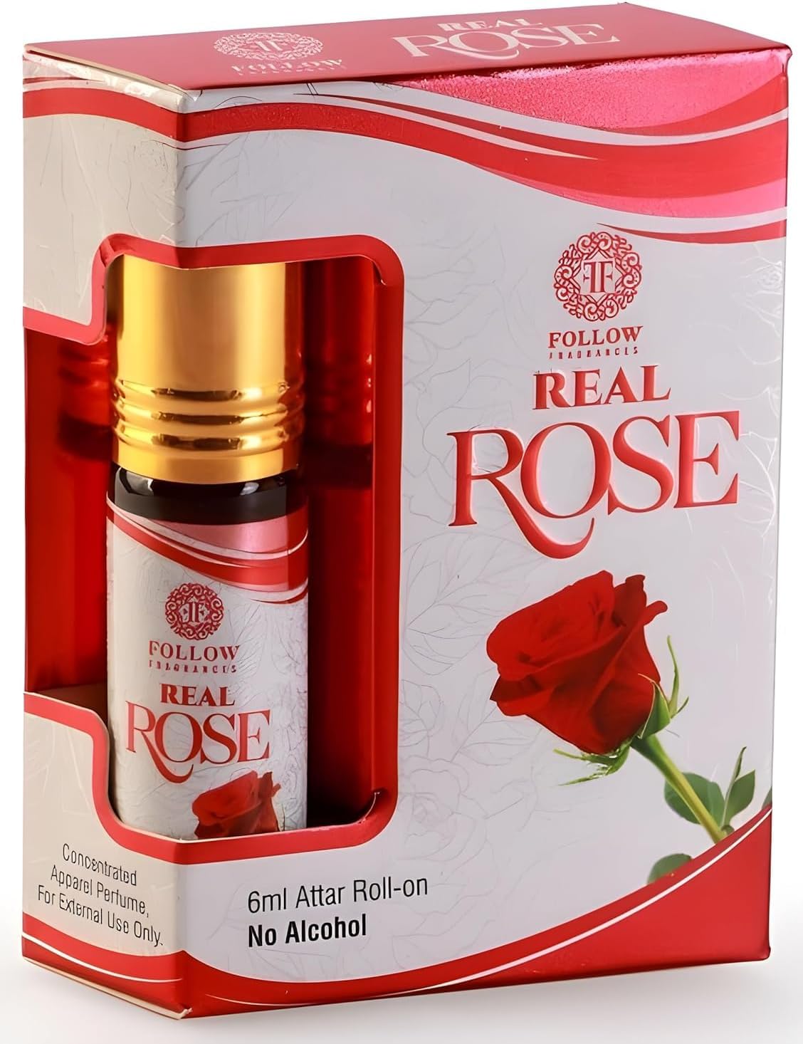 Real Rose Attar 6ml Roll-On Alcohol-Free Gulab Attar
