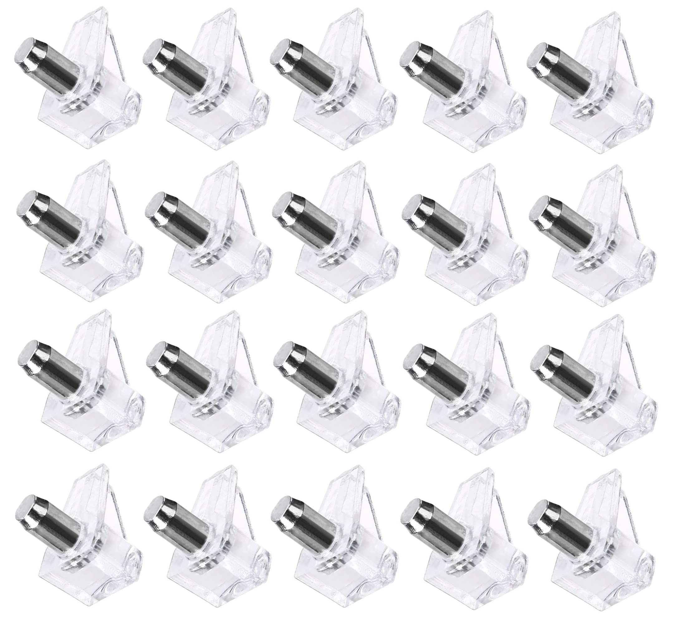Terf Terf® Spade Type Clear Plastic With Metal Push In Furniture Shelf Support Pegs Pins For Kitchen Cabinet Wardrobe Bookcase Closet Glass Shelve And Furniture Shelf Support Use - Pack Of 50