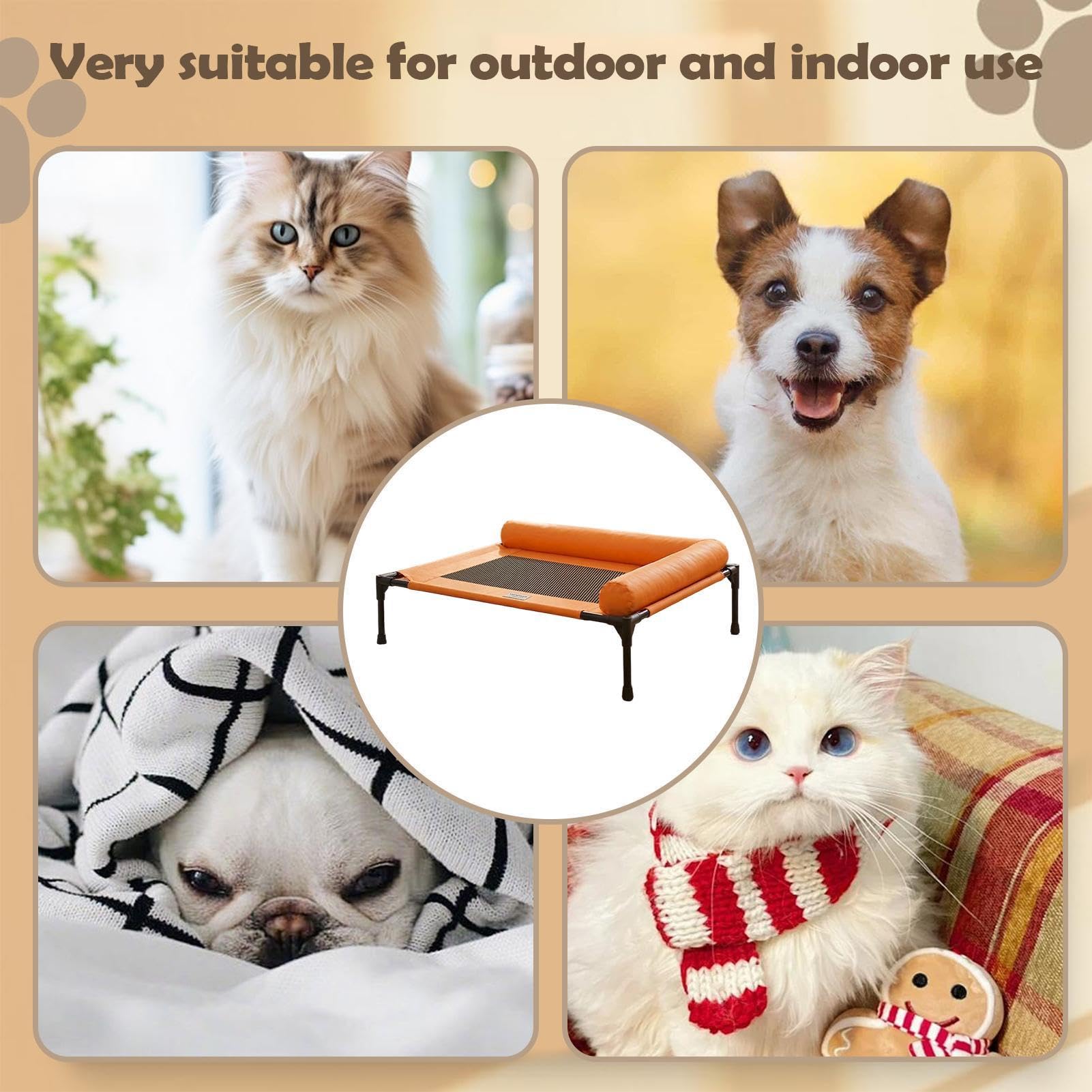 Cama Exterior para Perros Elevado para Descanso de Mascotas | Cama Transpirable de en exteriores, acampada, dormitorio, patio, interior, patio trasero, playa, salón, balcón, perros y