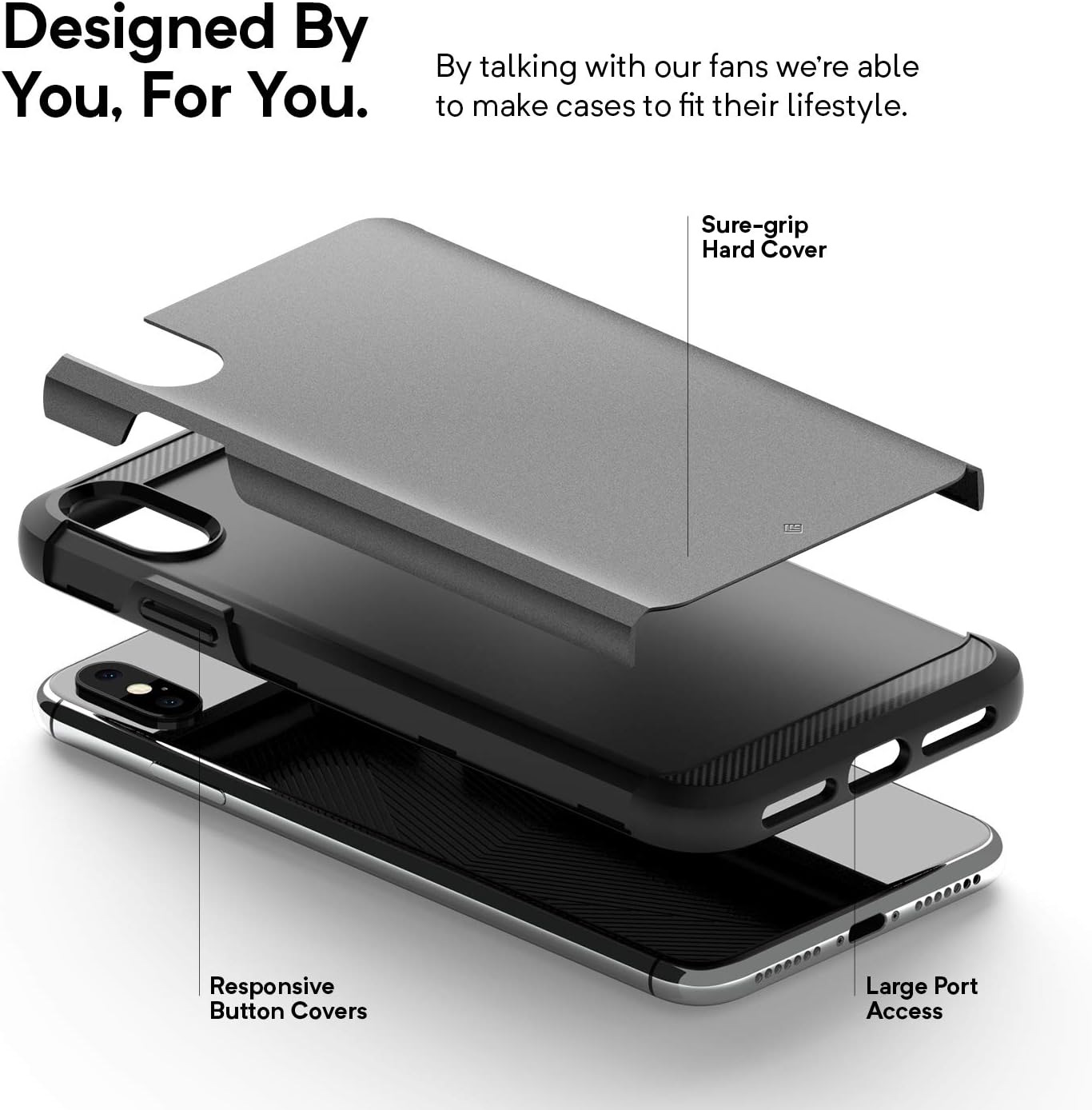 Caseology Legion for iPhone Xs Max Case (2018) - Reinforced Protection - Black