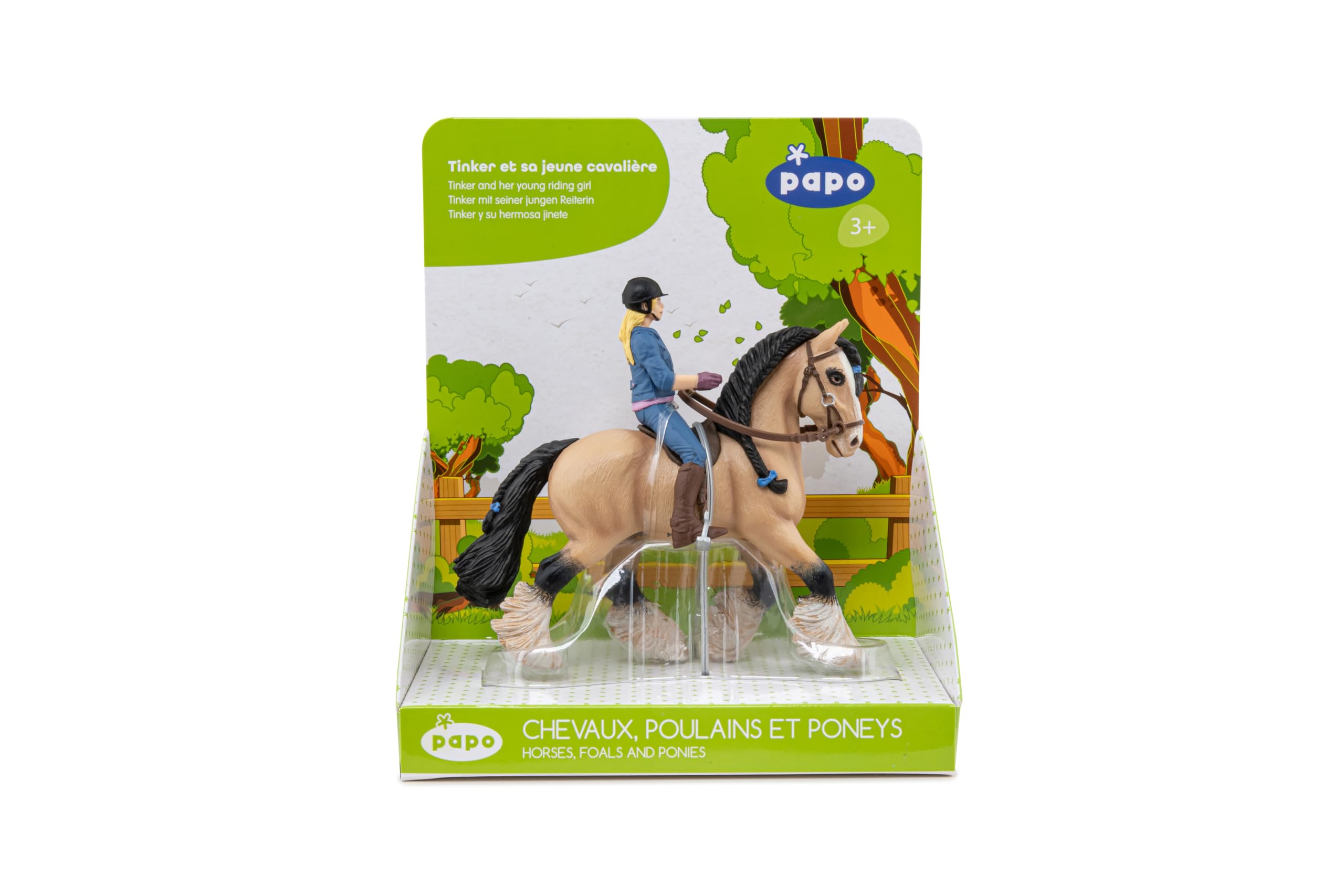 Papo, Realistic Tinker And Young Rider Figure, Ages 3+, Equestrian World Collection, Creative Play Horse Riding - Image 2