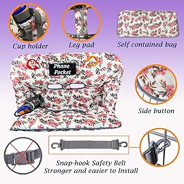 Shopping Cart Cover for Baby Grocery Cart Cover for Baby boy and Baby Girl, High Chair Cover for Baby and Toddler, Baby Registry Gift - Waterproof - Extra Large - Cotton - Double Sided (Pink)