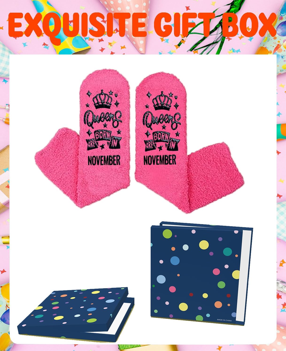 Birthday Gifts for Women Girl Her - Queen Born in Month Birthday Socks Gifts Ideas image 3