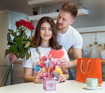WhatSign Valentines Day Cards Pop Up Valentine Card Love Pop Up Cards Valentine Day Gifts for Her Him Funny Valentines Card with Envelope