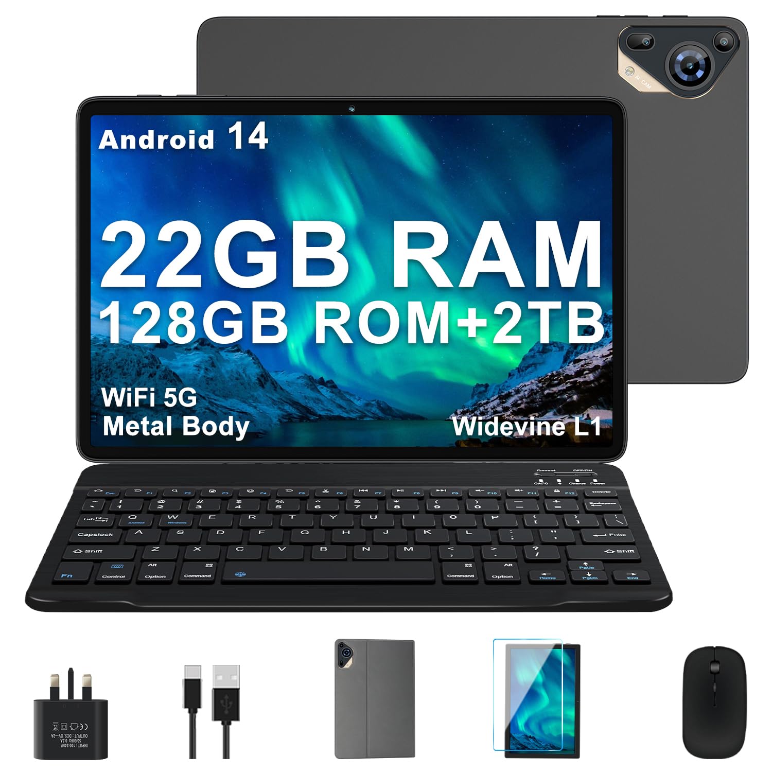 SKYEGG Tablet 10 Inch Android 14 – 22GB RAM + 128GB ROM