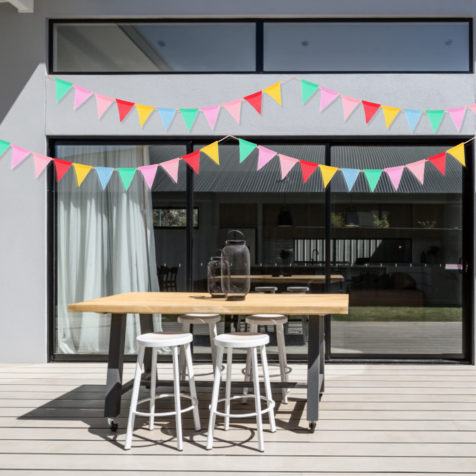 Vicloon Bunting Banner, 36PCS Reusable Outdoor Waterproof