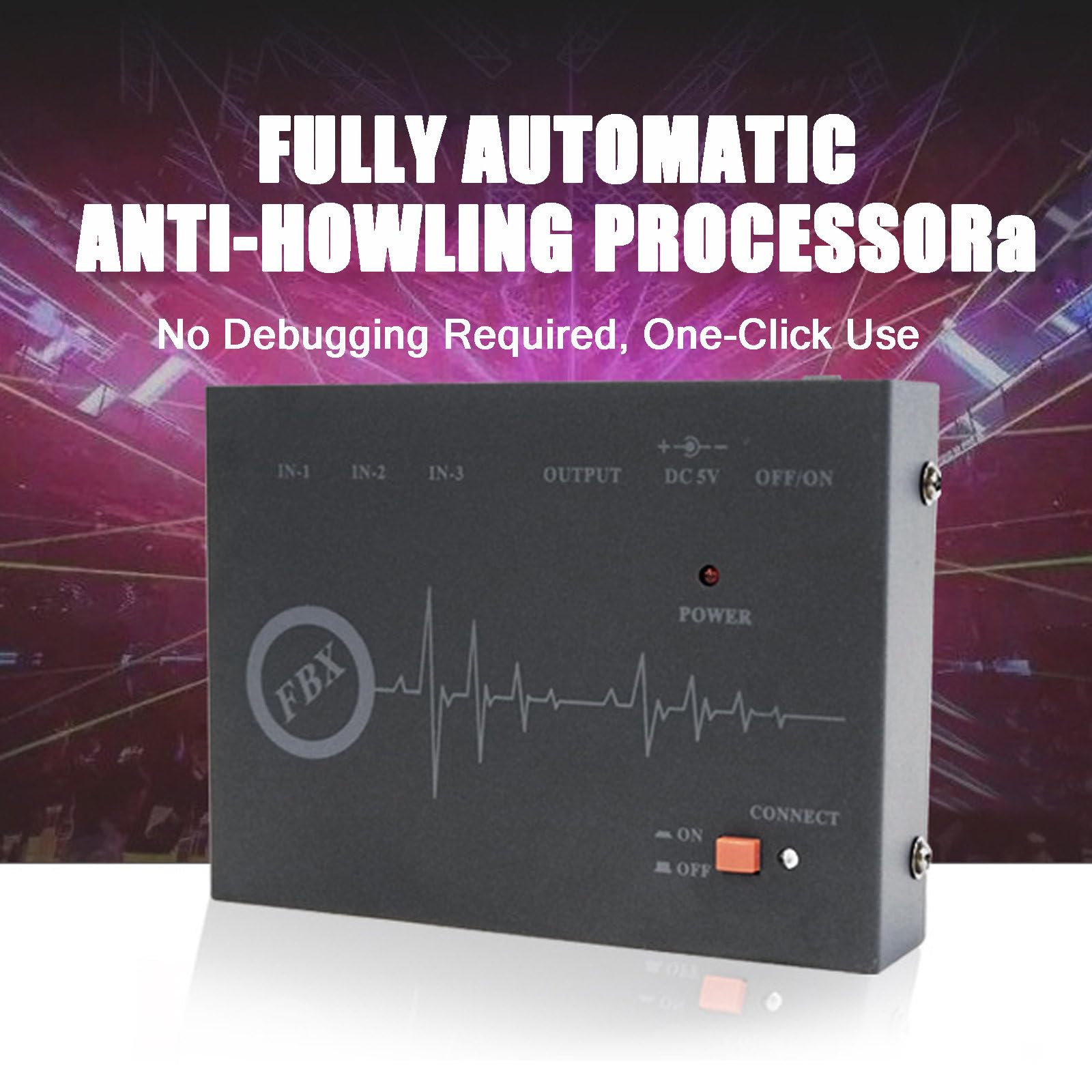 Soppressore Di Feedback, Processore Audio Digitale, 3-In 1-Out, Soppressore Di Feedback Del Microfono Wireless, Automatico Anti-Ululato, per Performance Sul Palco Conferenza