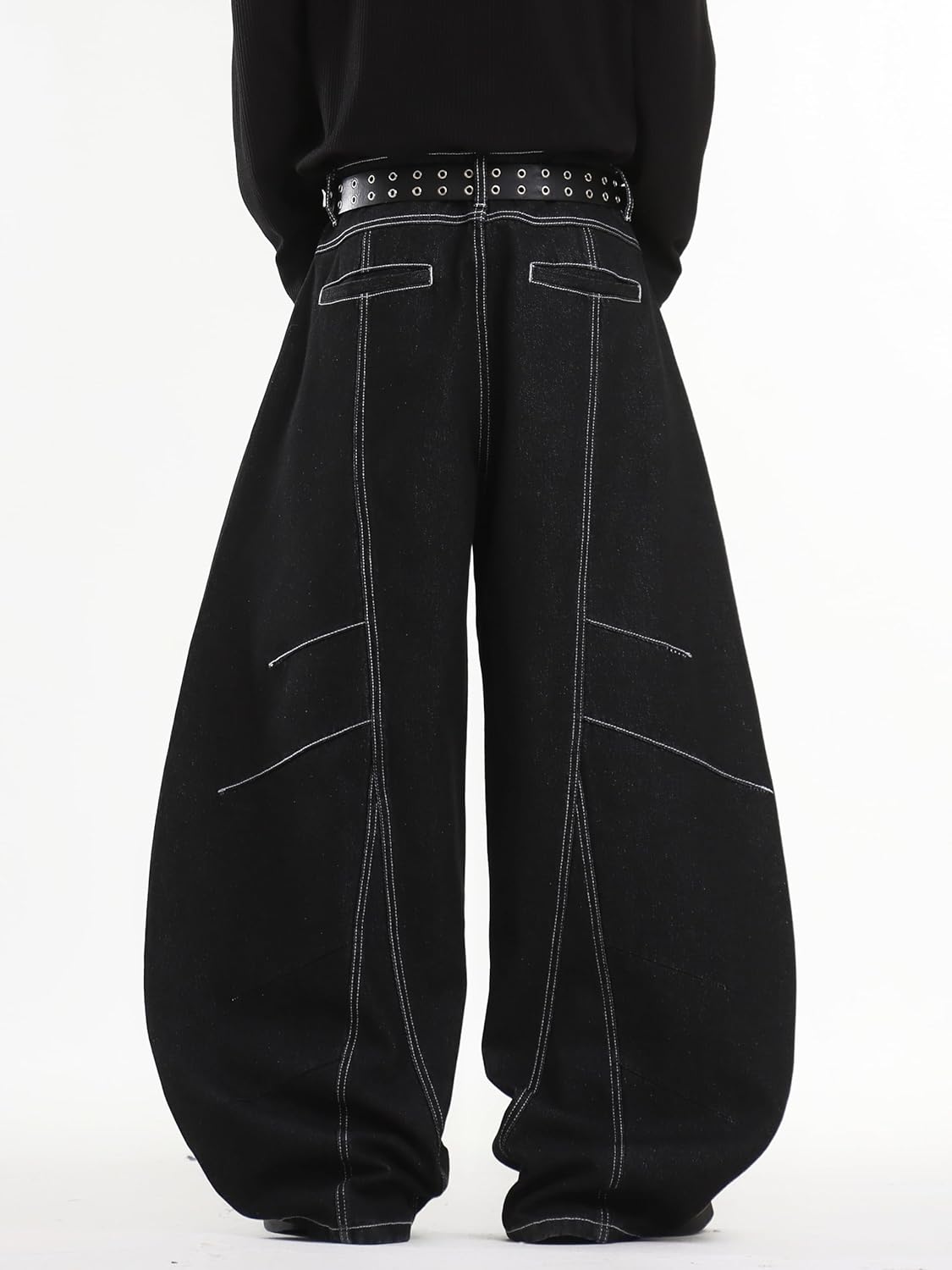 Baggy Barrel Jeans for Men Wide Leg Loose Fit Jeans Y2K Hip Hop Streetwear Denim Pants - Image 5