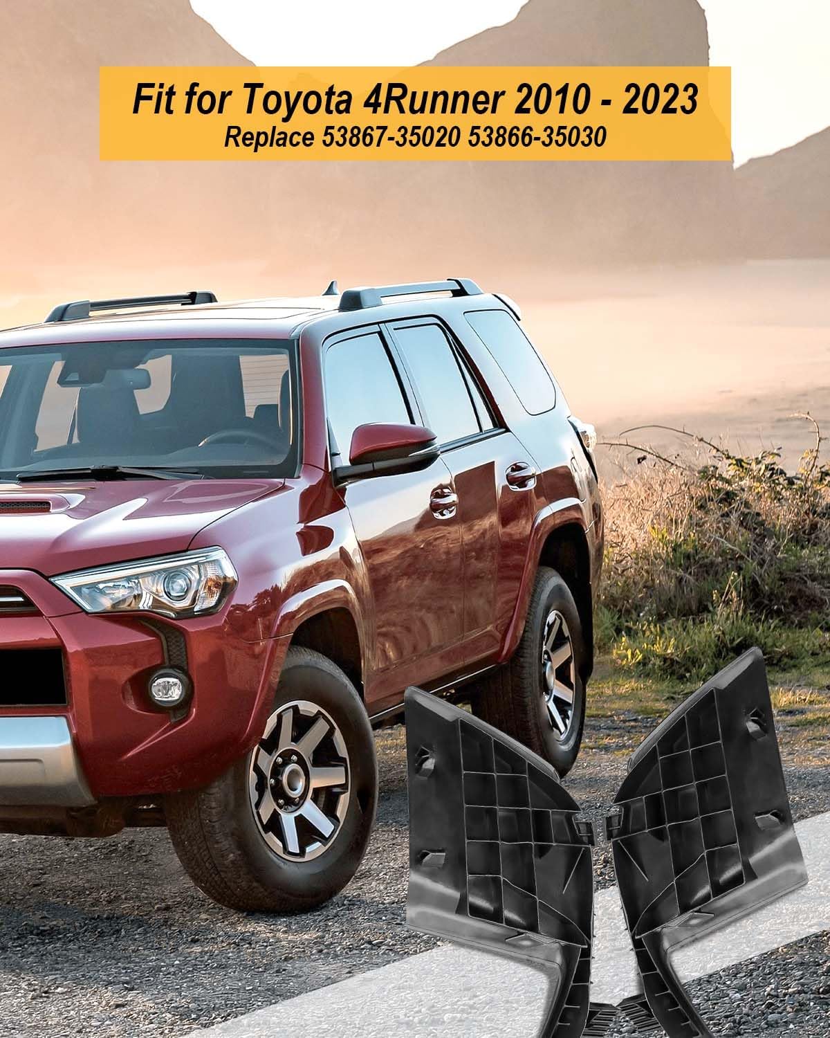 Windshield Wiper Cowl Cover Trim Fit for Toyota 4Runner 2010-2023 Replace 53867-35020 53866-35030, Left＆Right Side Cowl Extension Covers 2PCS