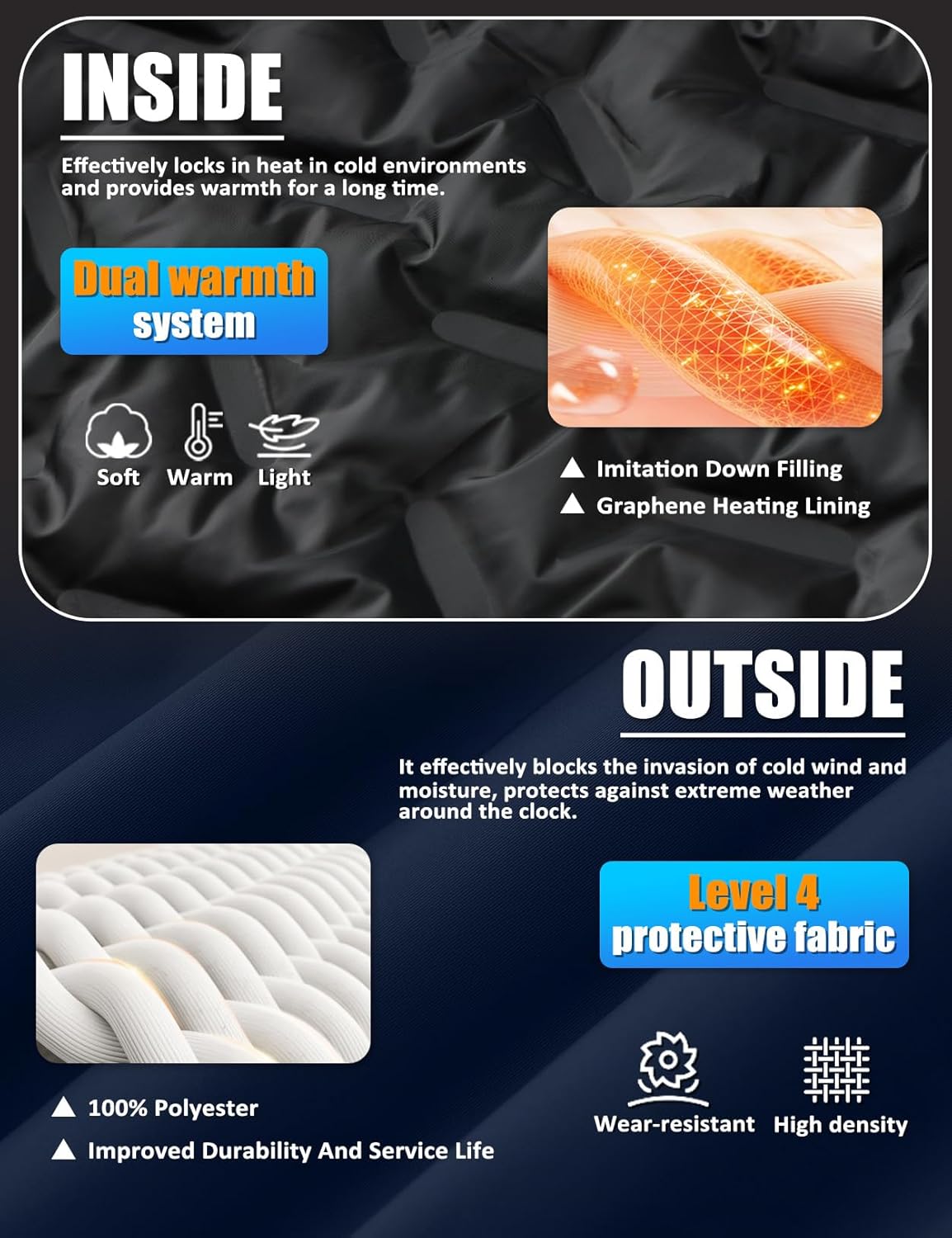 Men's Winter Ski Jacket Waterproof Warm Snow Coat Insulated Snowboarding Jacket Hooded Windproof Parka Raincoat - Image 4