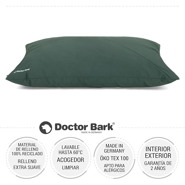 Foto 2 de 8 de Doctor Bark GreenLabel - Cojín para perros grandes, lavable, suave, fácil de limpiar, color verde