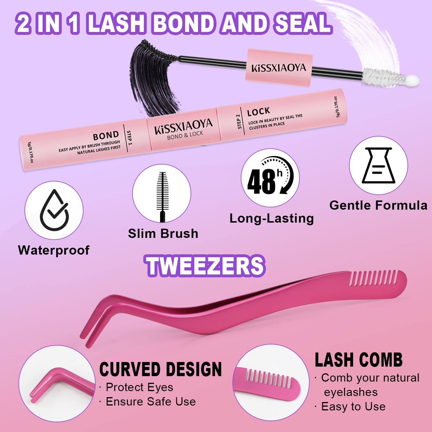 LYMYBETY Fluffy Individual Eyelashes Kit 270Pcs D Curl Cluster Lashes 10-18mm DIY Lash Extension kit Russian Individual Eyelashes with Lash Bond and Seal,Tweezers for Beginners(60+80+100 KIT - Image 4