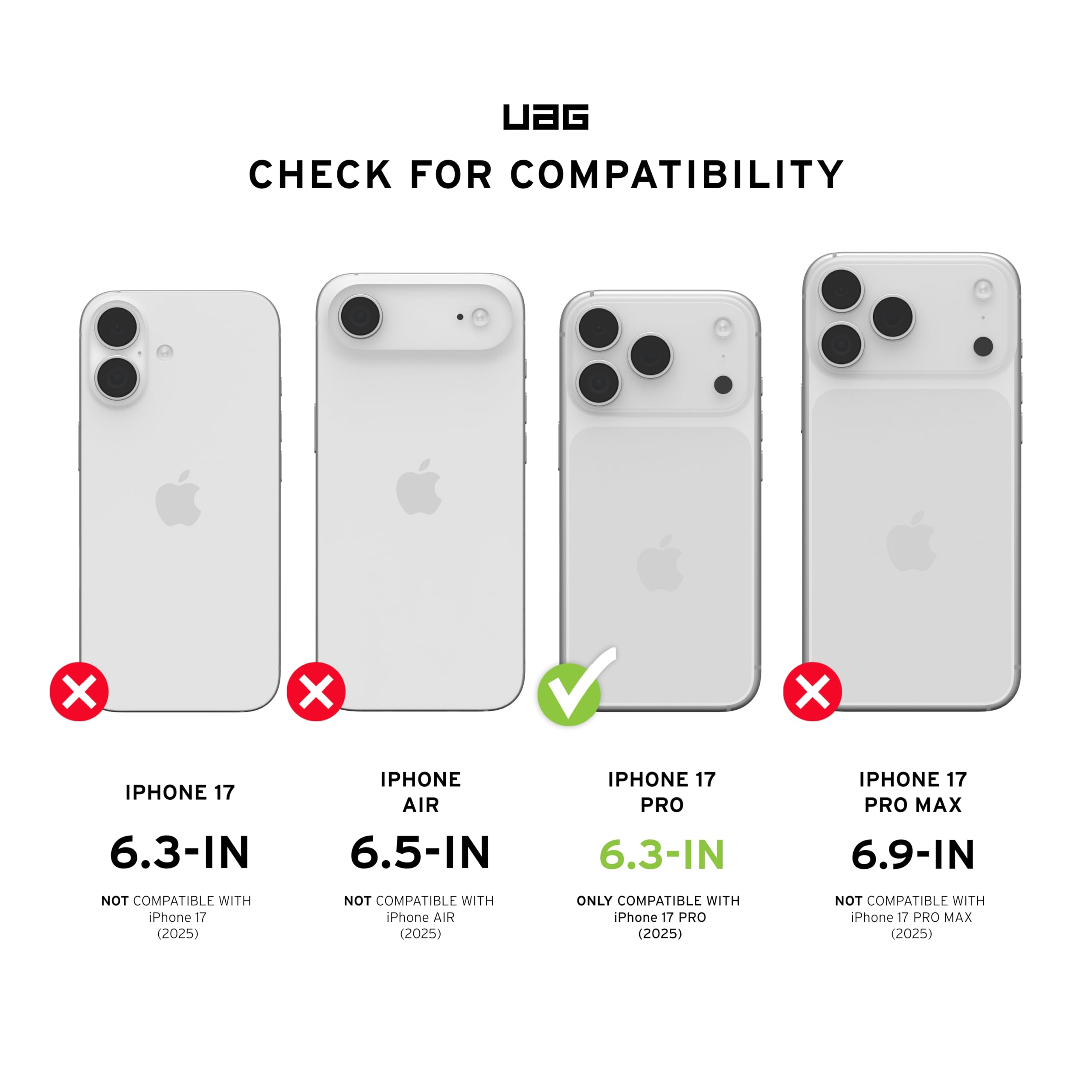 Urban Armor Gear Pathfinder MS Case Compatible con Apple iPhone 17 Pro Funda (Carga inalámbrica/magnética, protección contra caídas estándar Militar) neón Activo
