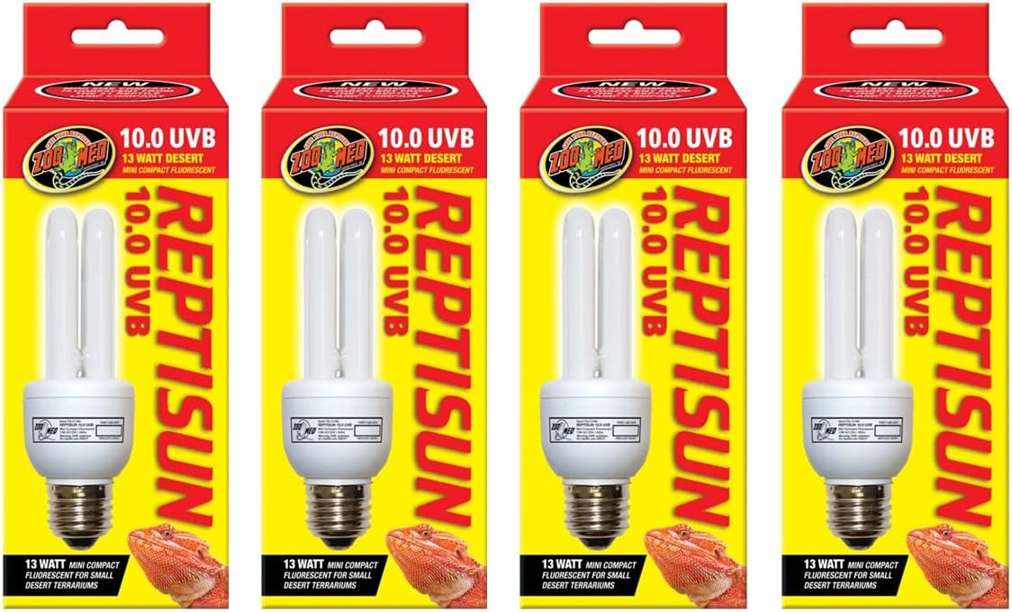Zoo Med ReptiSun 10.0 UVB Mini Compact Fluorescent 13 Watt (4 Pack)