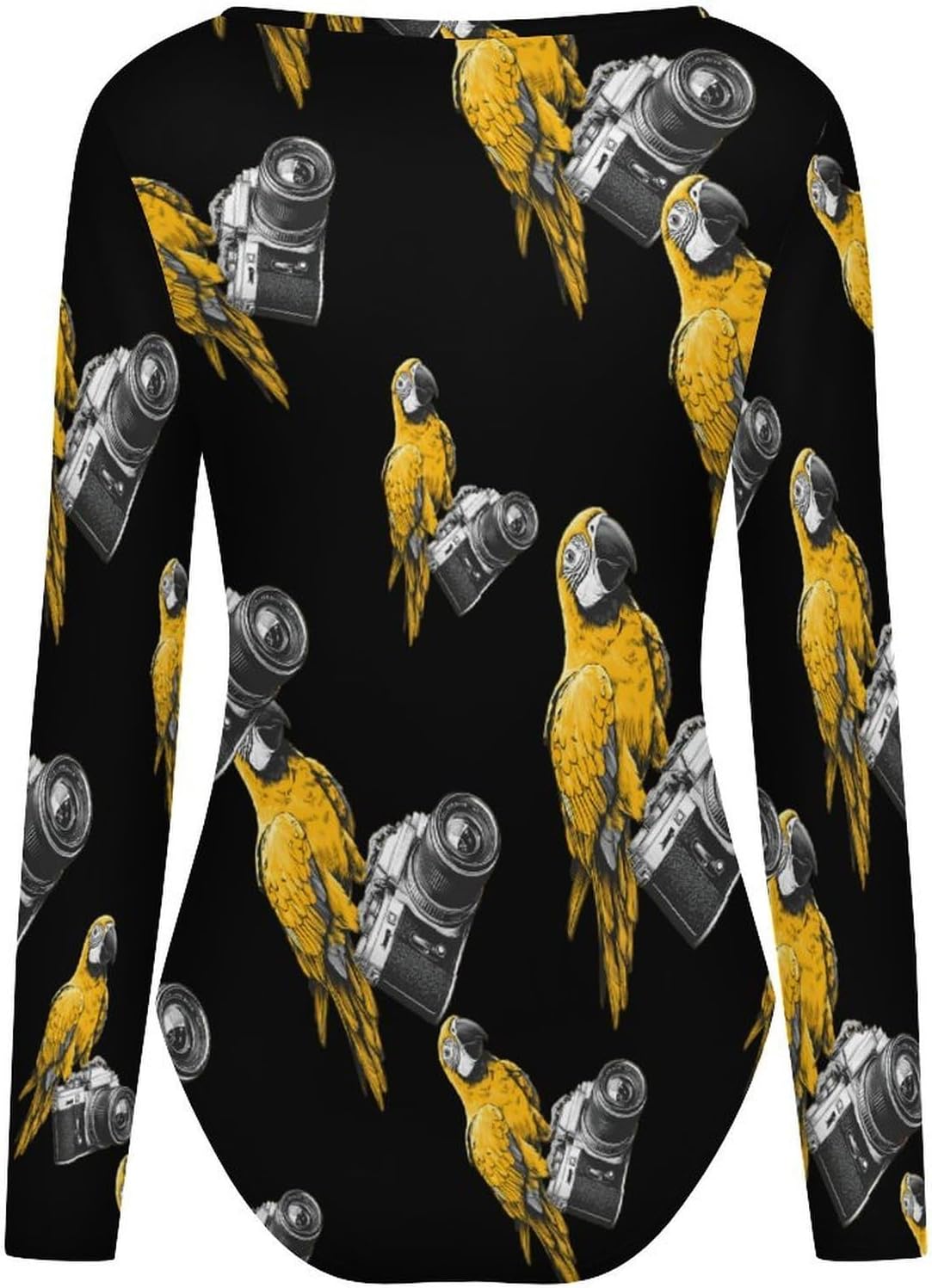 Camera Bird Women's Bodysuits Long Sleeve Top 5XL