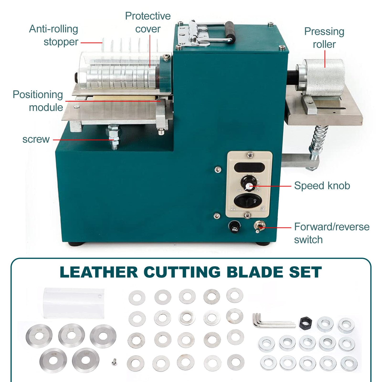 Equipo corte tiras cuero,herramienta eléctrica para cortar cuero,ancho corte:2-86mm,función plegado bordes,velocidad ajustable,con junta 1/2/5/10mm,máquina cortadora tiras para cuero/láminas