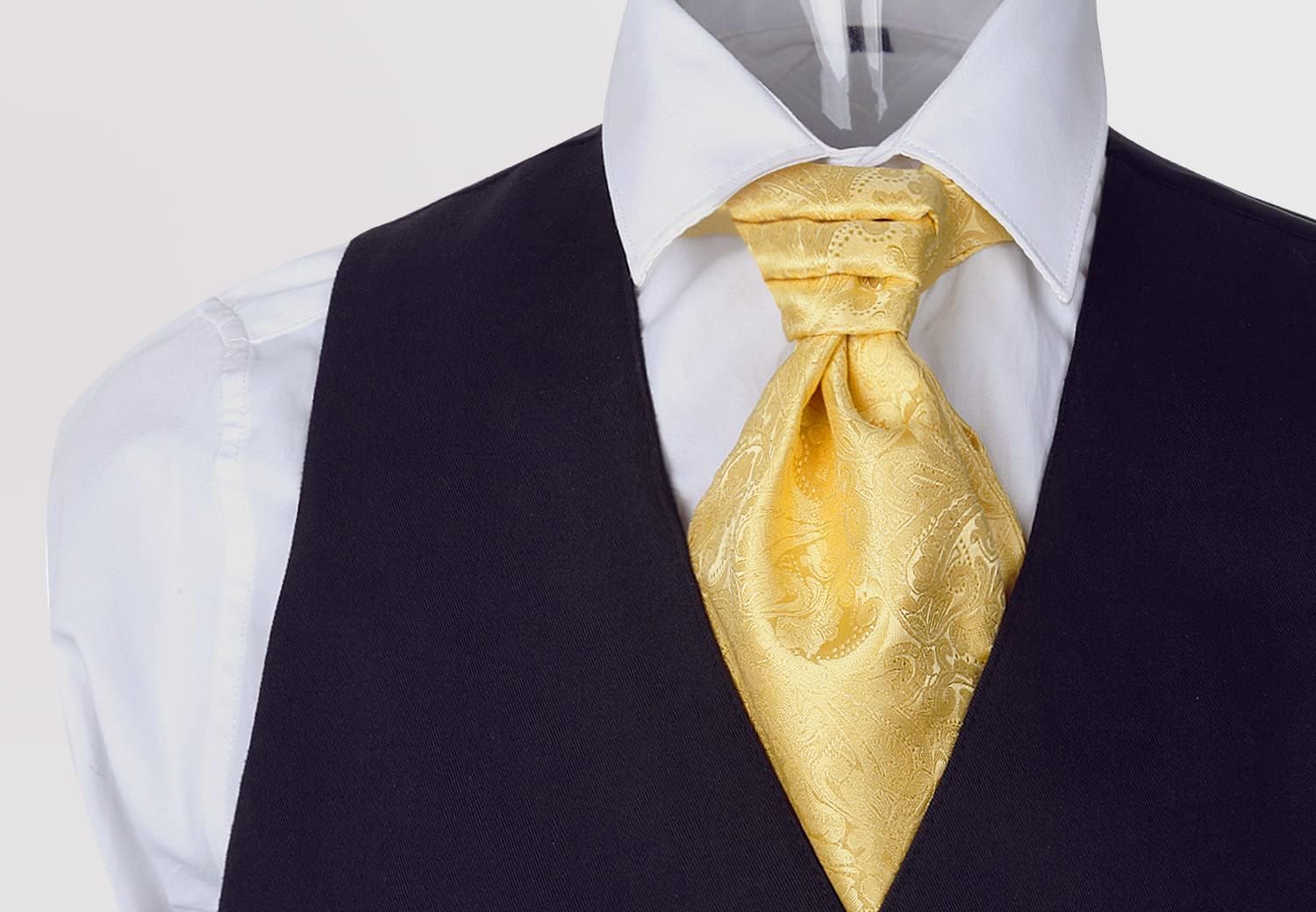 Alizeal Mens Self-tied Cravat Tie Ascot and Pocket Square Set - Image 3