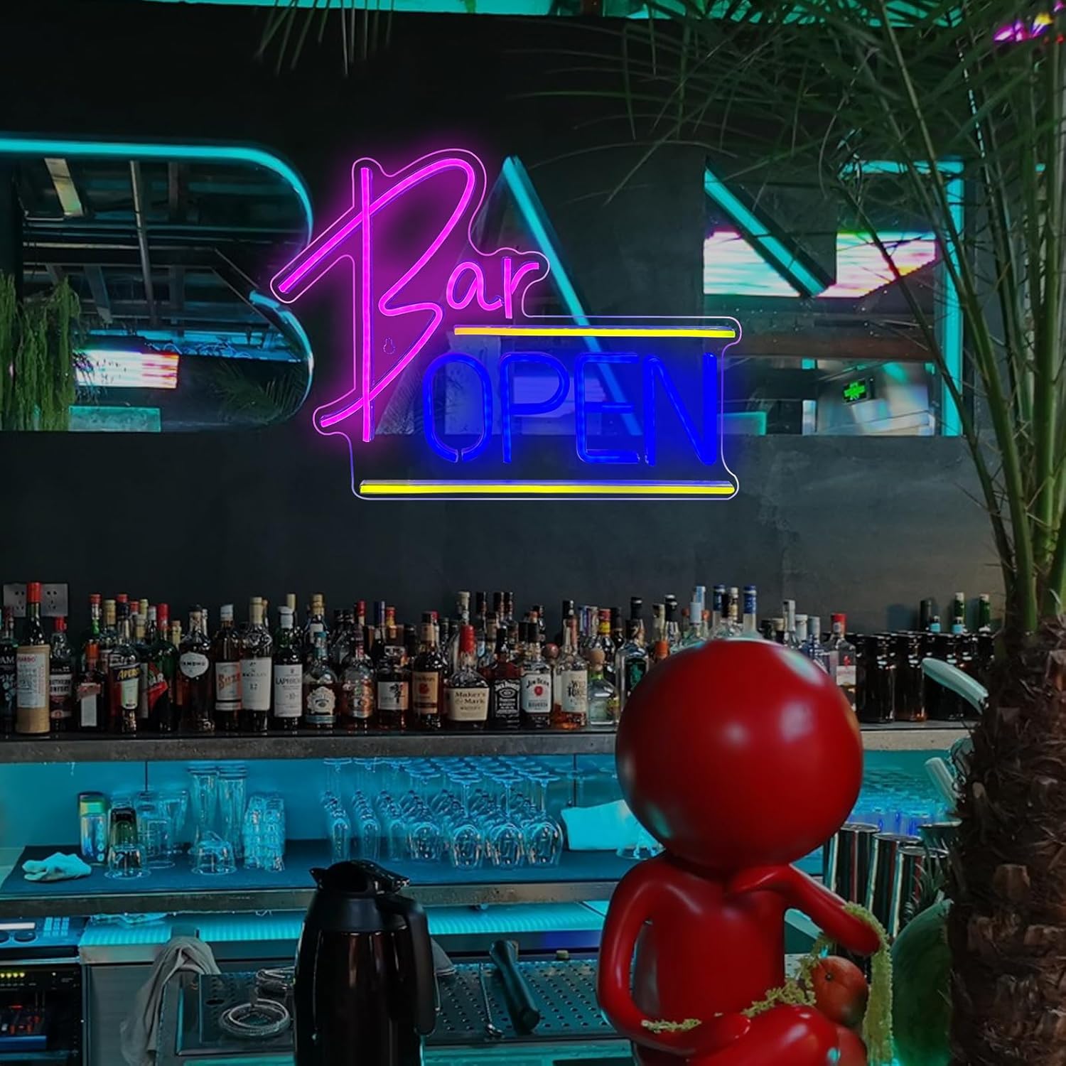 Bar Open Neon Sign Dimmable LED Open Neon Light Signs for Wall Decor Bar Open Neon Wall Light Up Sign for Bar Pub Store Man Cave Party Club Business Shop Decor Open Signs