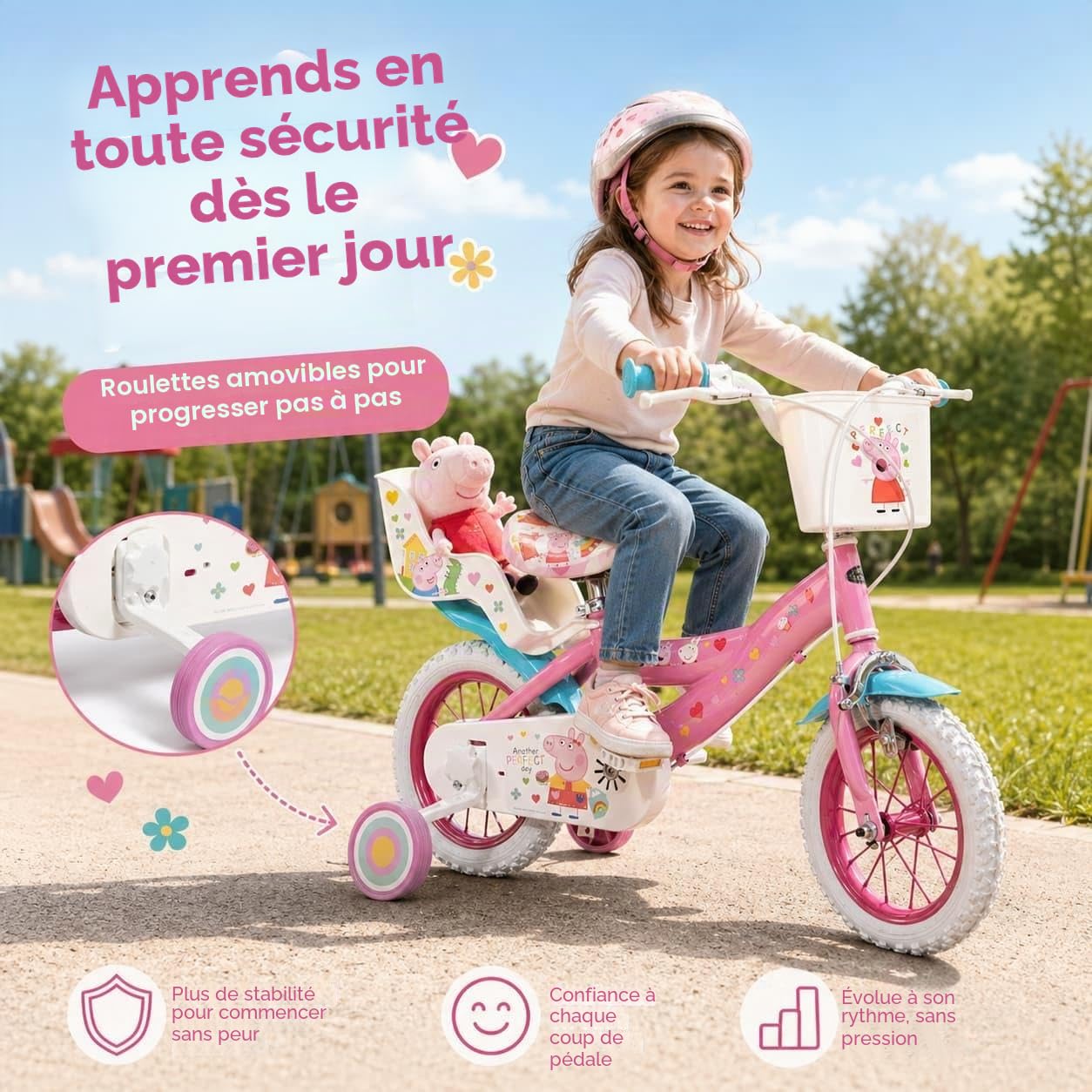 Vélo Peppa Pig Rose