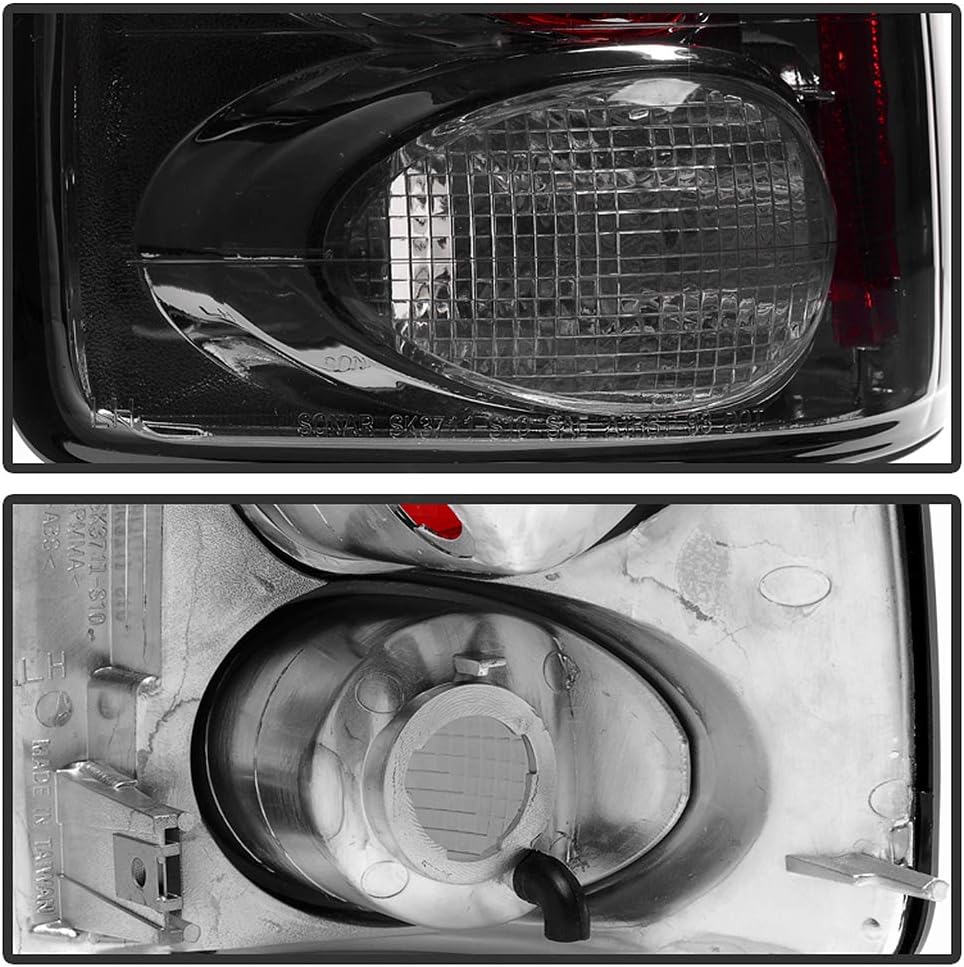 ACANII - For 1994-2004 Chevy S10 GMC Sonoma Smoked Tail Lights Brake Lamps Replacement Pair Driver & Passenger Side