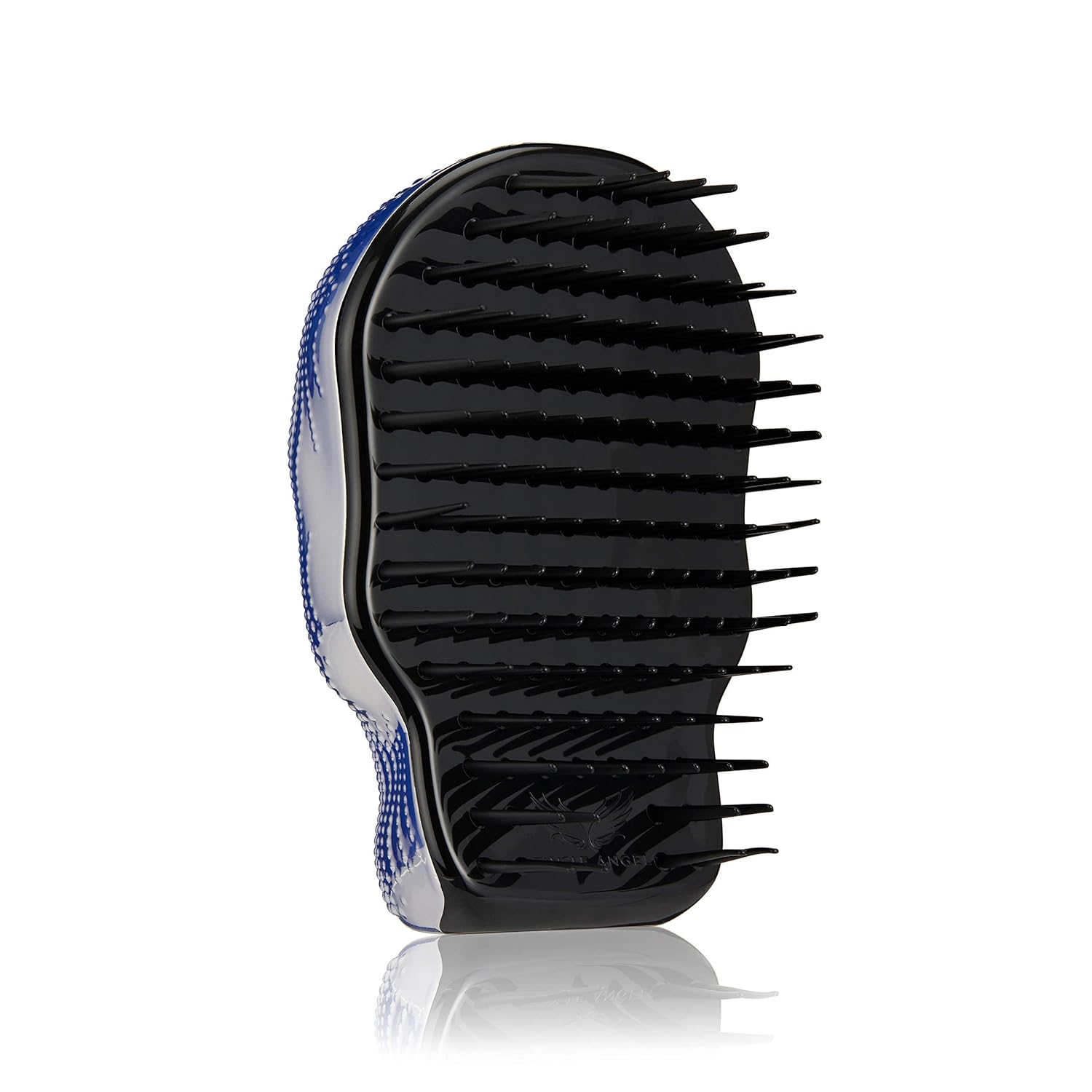 Tangle Angel Detangler Hair Brush - Heat & Water Resistant Compact Hair Brush Skull Design - Detangling Brush for Shower & Blow Drying - Anti Static Small Hairbrush with Soft Bristles - White Chrome