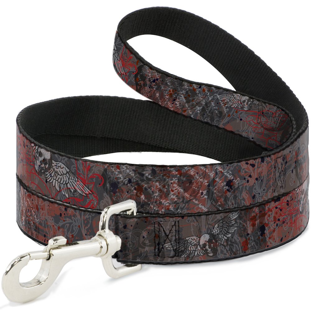 Laisse gothique pour animal Buckle Down de 1,2m x 3,8cm de large