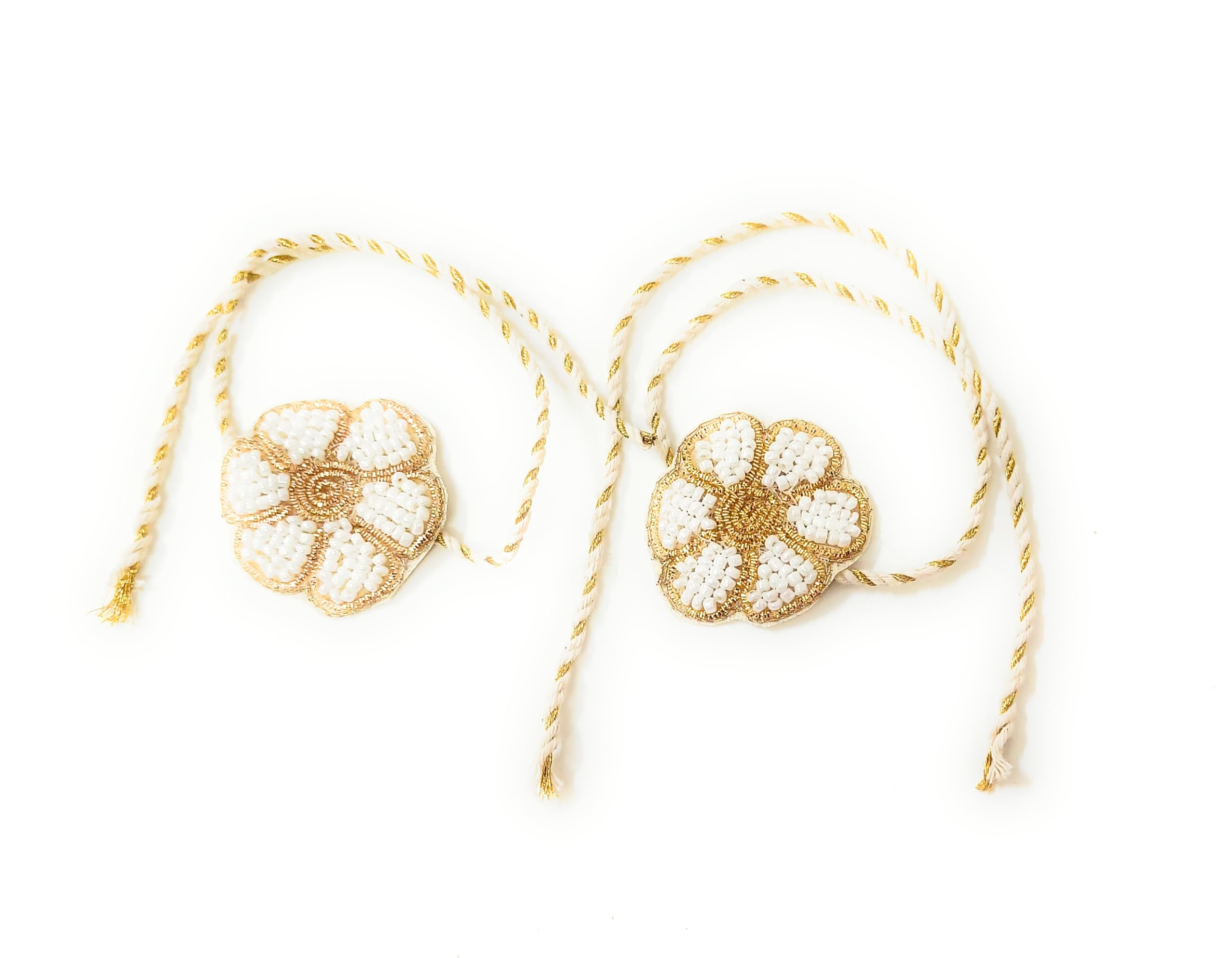 CRAnsh Creations;Crafted with Love Handmade Flower Floral bracelets with ribbon to tie for women girls for haldi mehndi baby shower wedding friendship day rakhi lumba Pack of 2 pc-image-40
