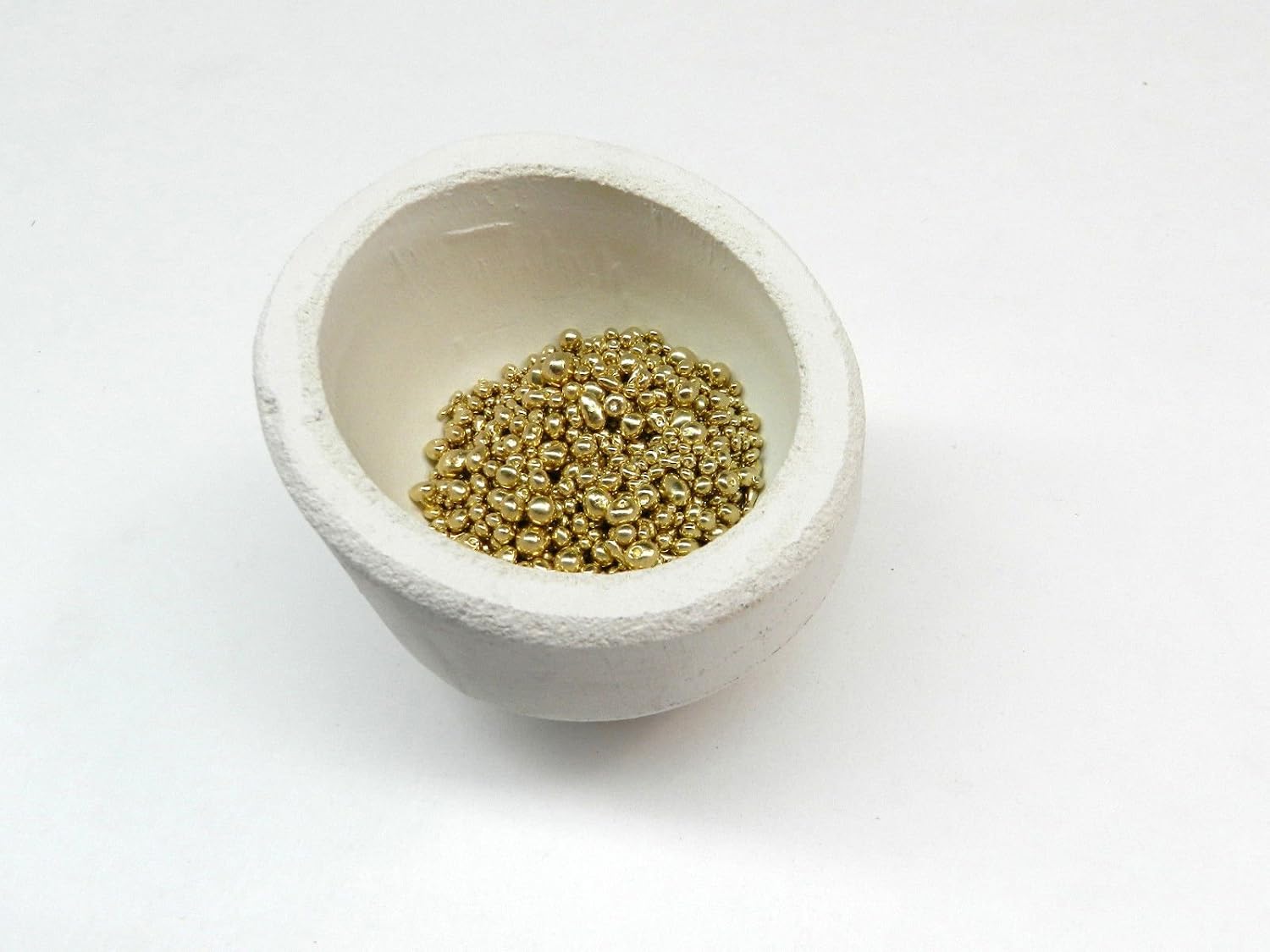 Melting Crucible HIGH Back Dish Ceramic Melting Cup 10oz.Capacity Gold Italian