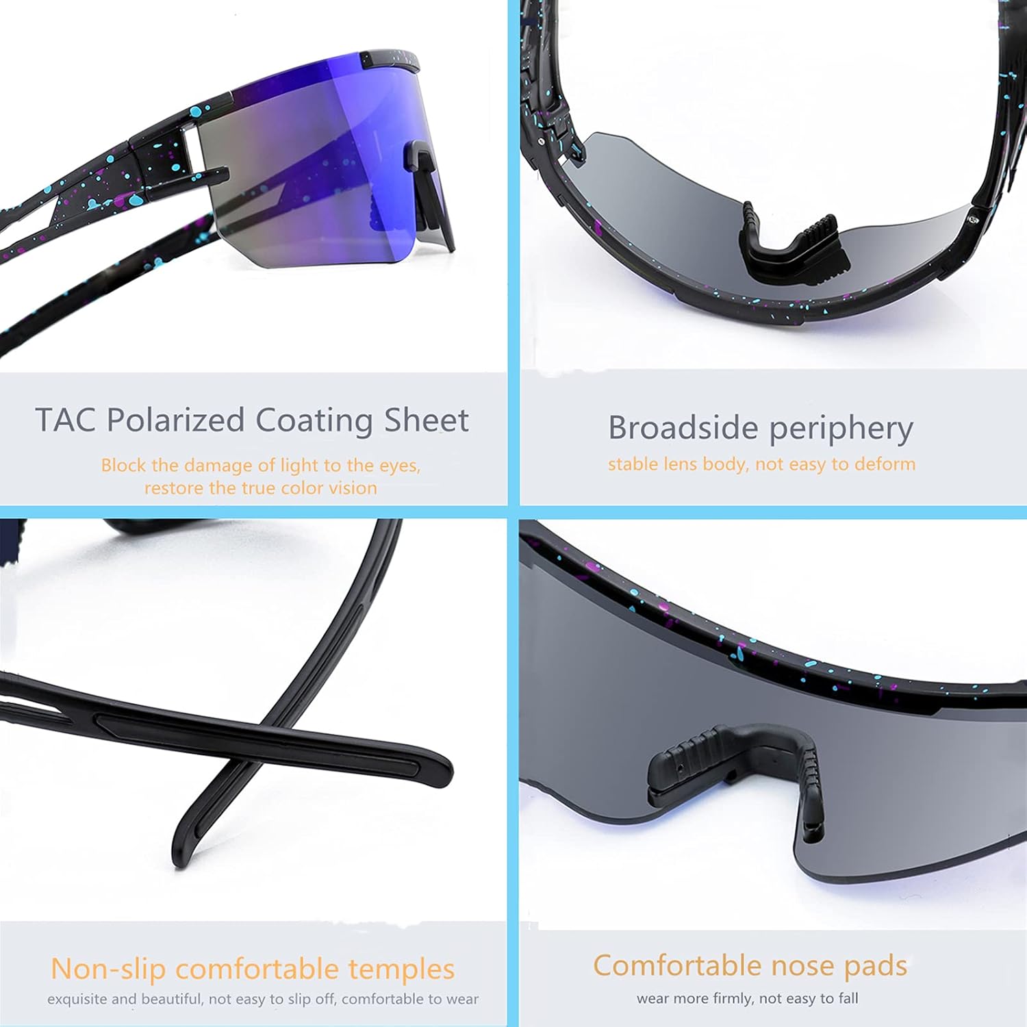 Polarized Sunglasses for Women and Man，UV400 Anti-UV Protection Sports Sunglasses for Outdoor Sports