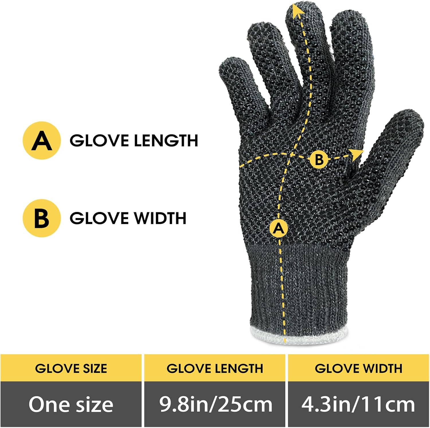 Evridwear Cotton Work Gloves Heavyweight with Anti-Slip Grip Dots,String Knitted Glove for Warehouse Gardening