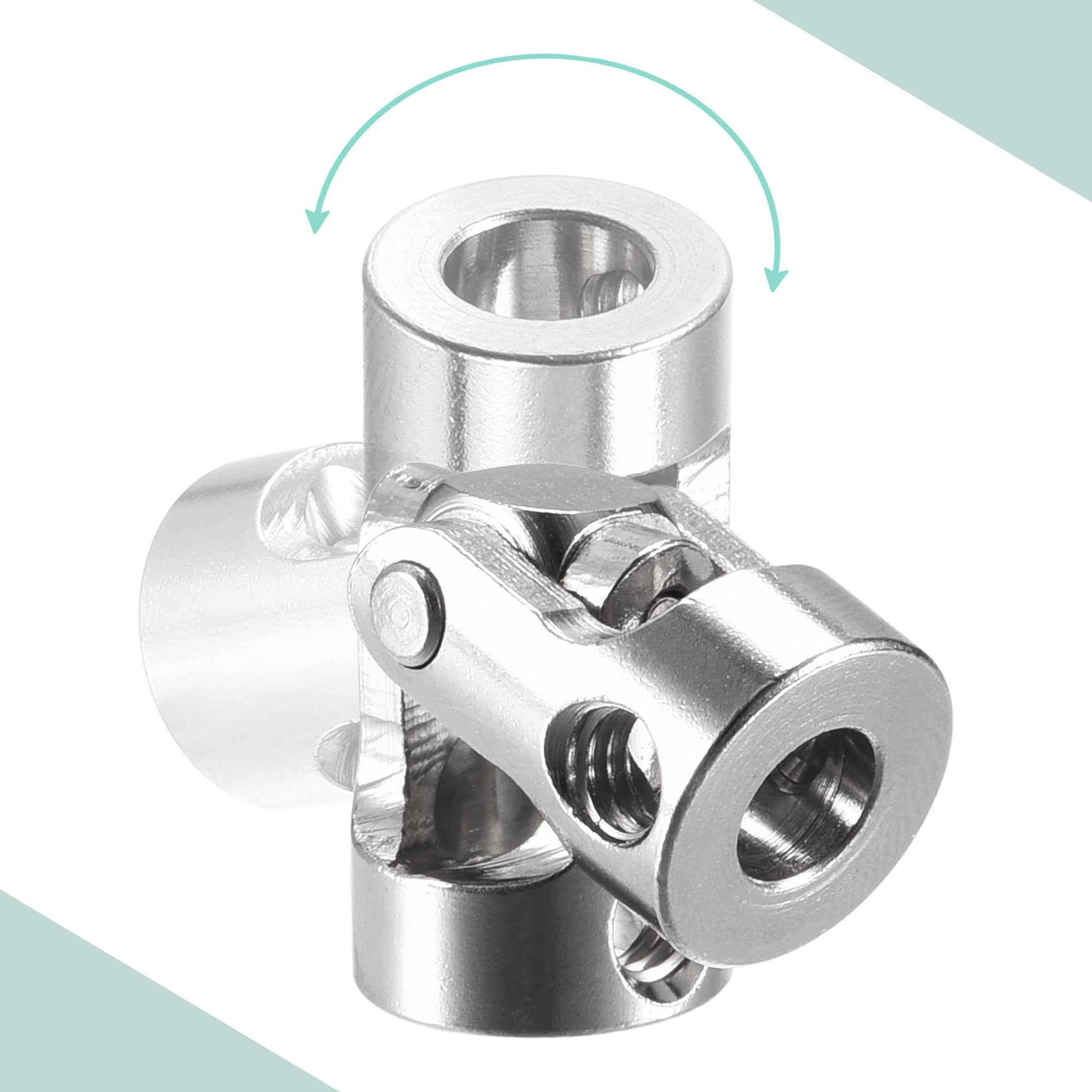 sourcing map 6mm A 6mm Interior Diámetro Giratorio Universal Junta Eje Acoplamiento L23 X D11 con Tornillos y Llave para RC Modelo Paquete de 5